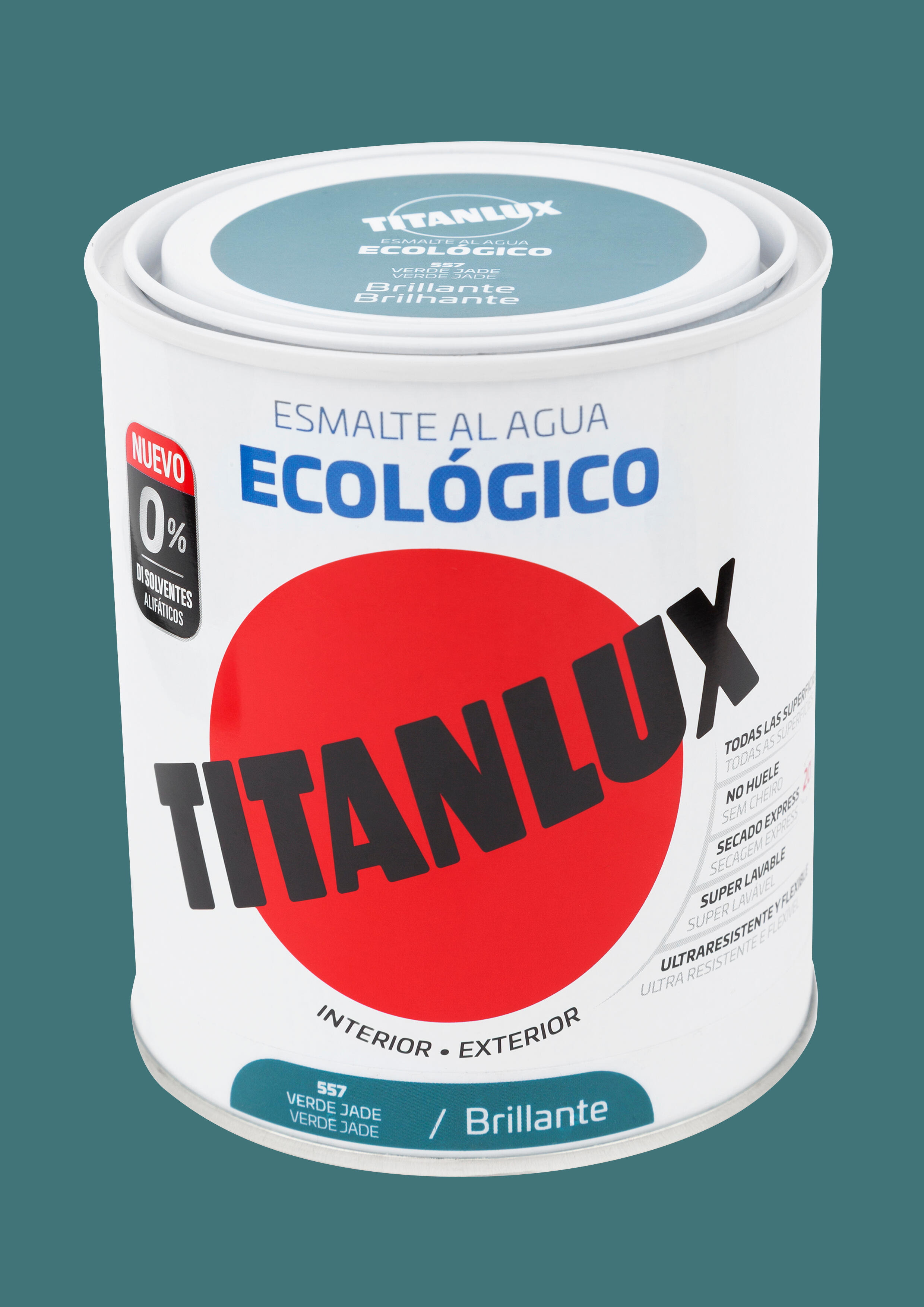 Esmalte interior al agua titanlux verde jade brillo 0,75l