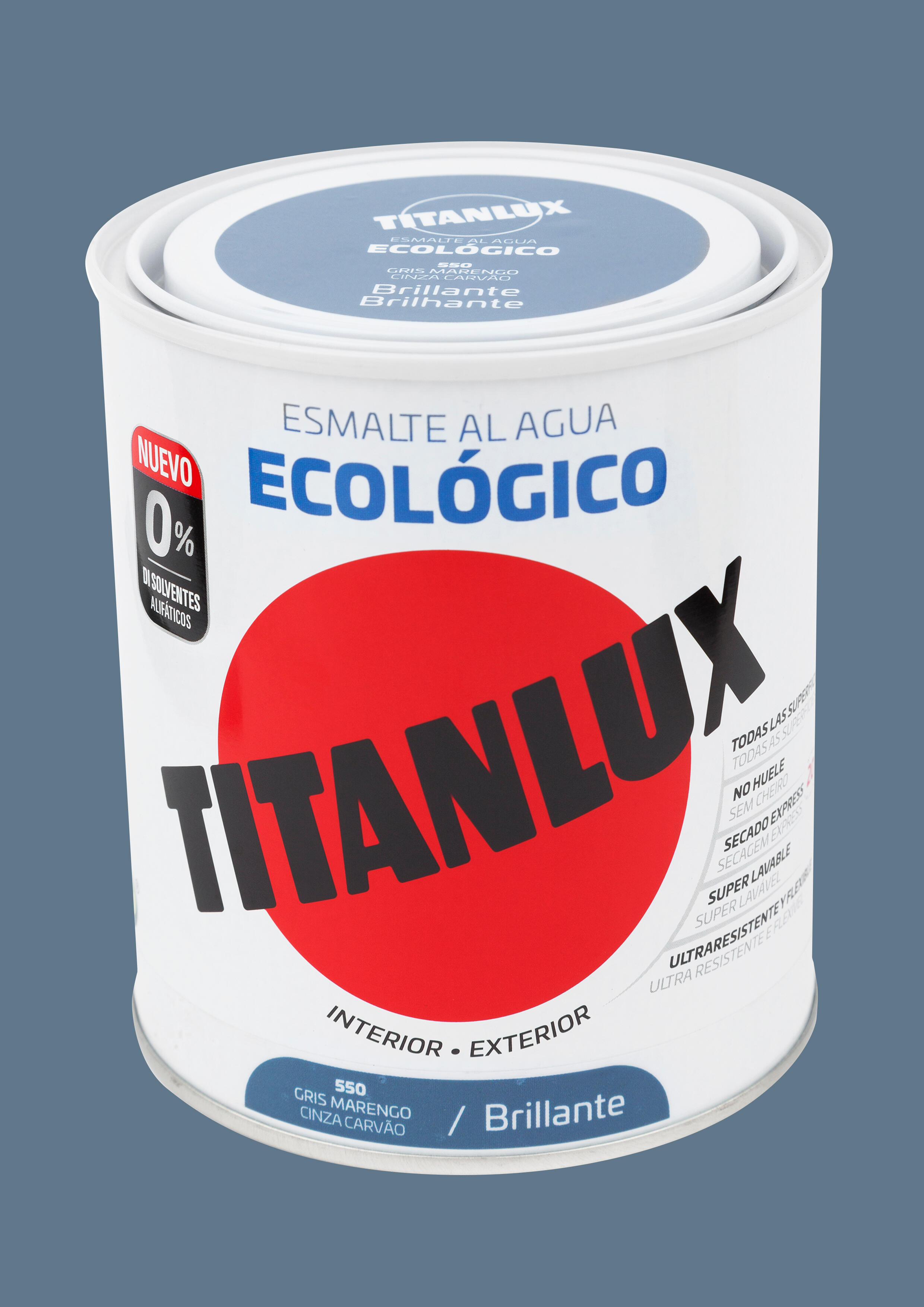 Esmalte interior al agua titanlux gris marengo brillo 0,75l