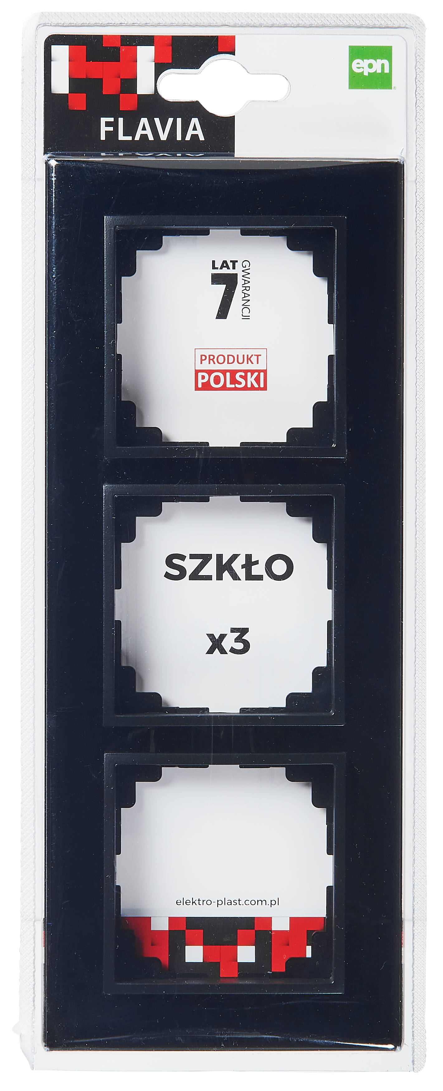 Ramka potrójna Flavia Czarne szkło ELEKTRO-PLAST - 2