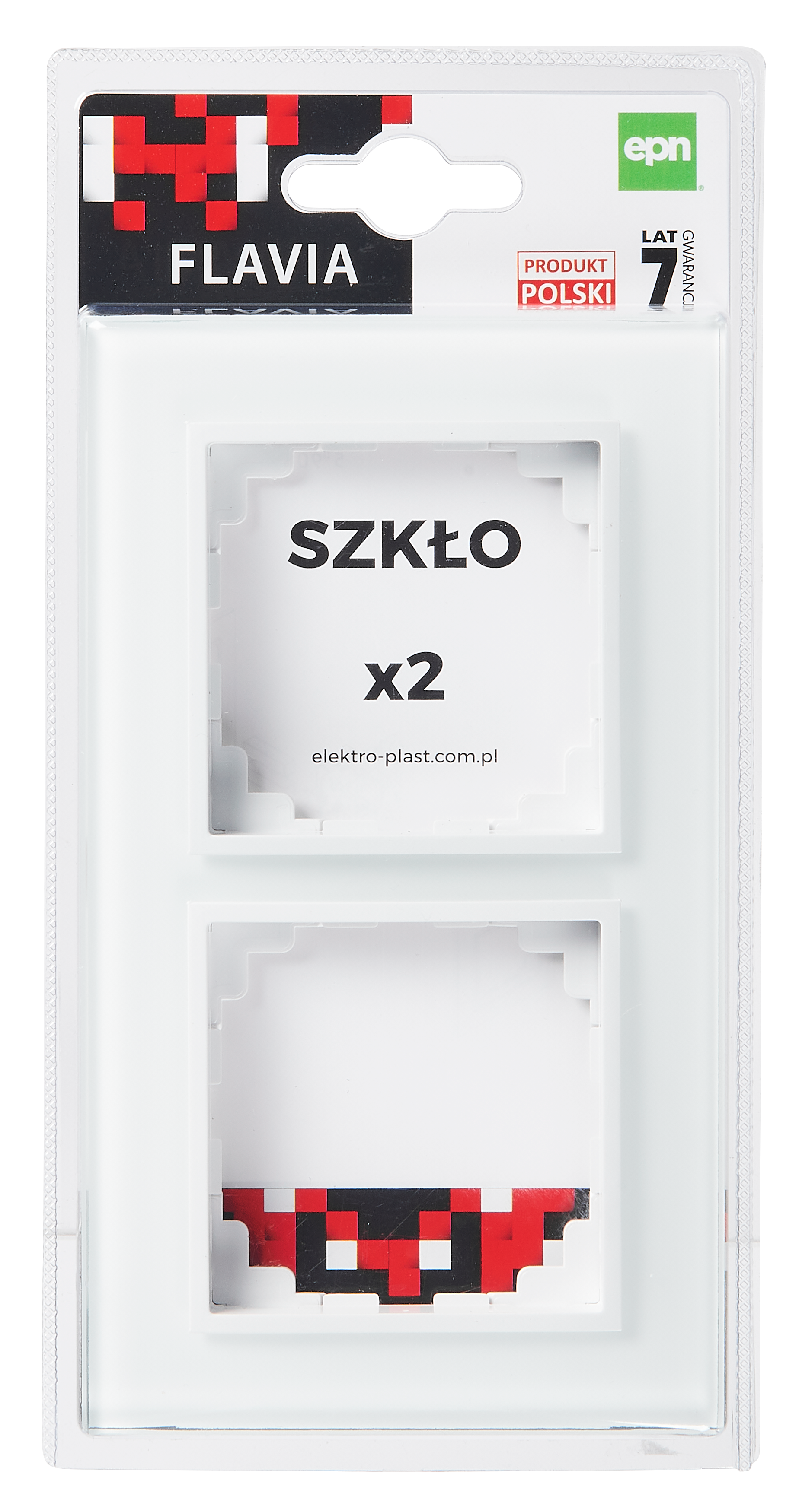 Ramka podwójna Flavia Białe szkło ELEKTRO-PLAST - 2
