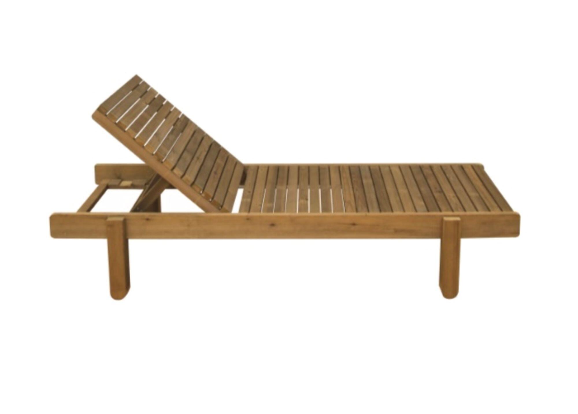 Tumbona de jardín de madera relax marrón de 72x40x200 cm