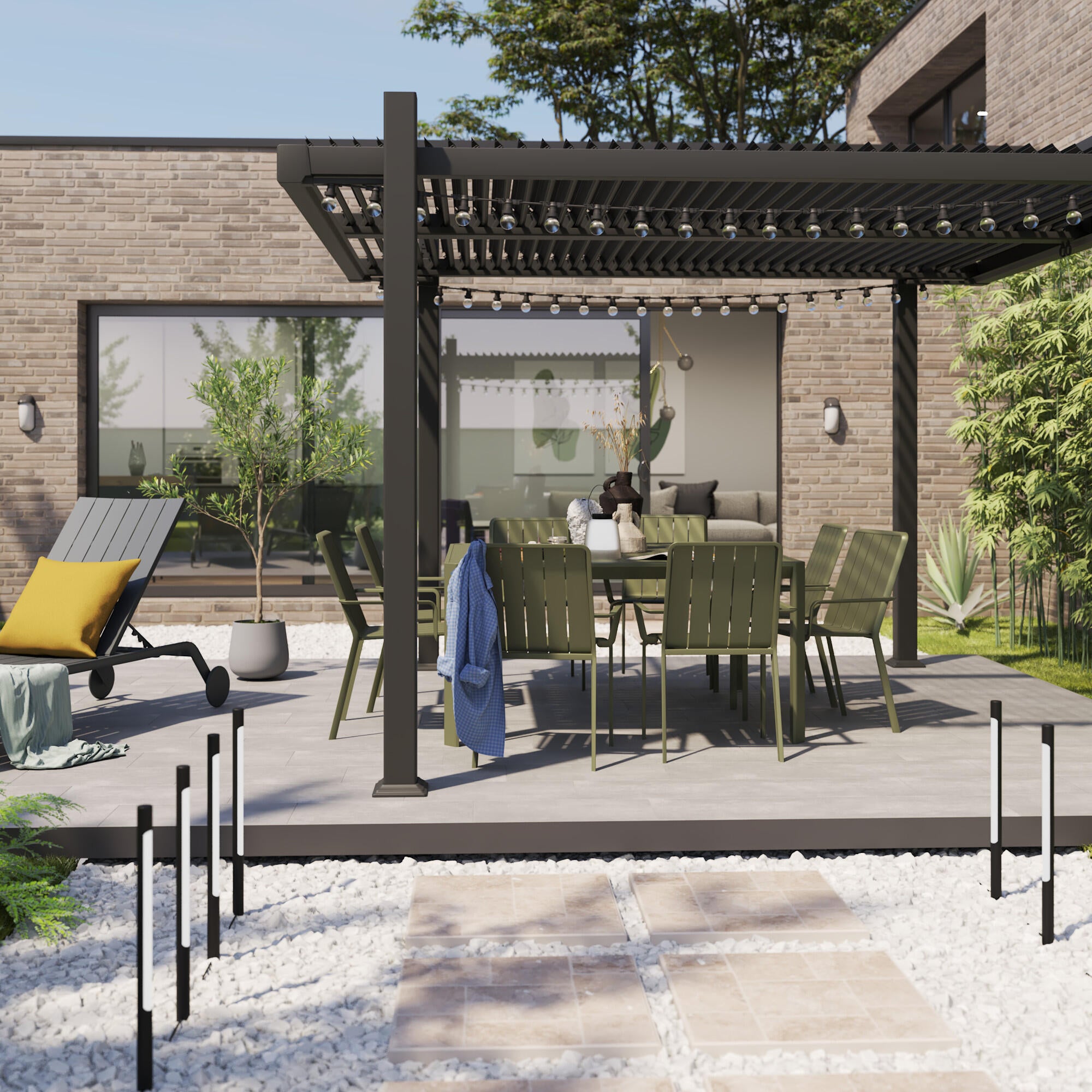 Grinalda Inspire segoya IP44 E27 10L 5m extensível preto - 11