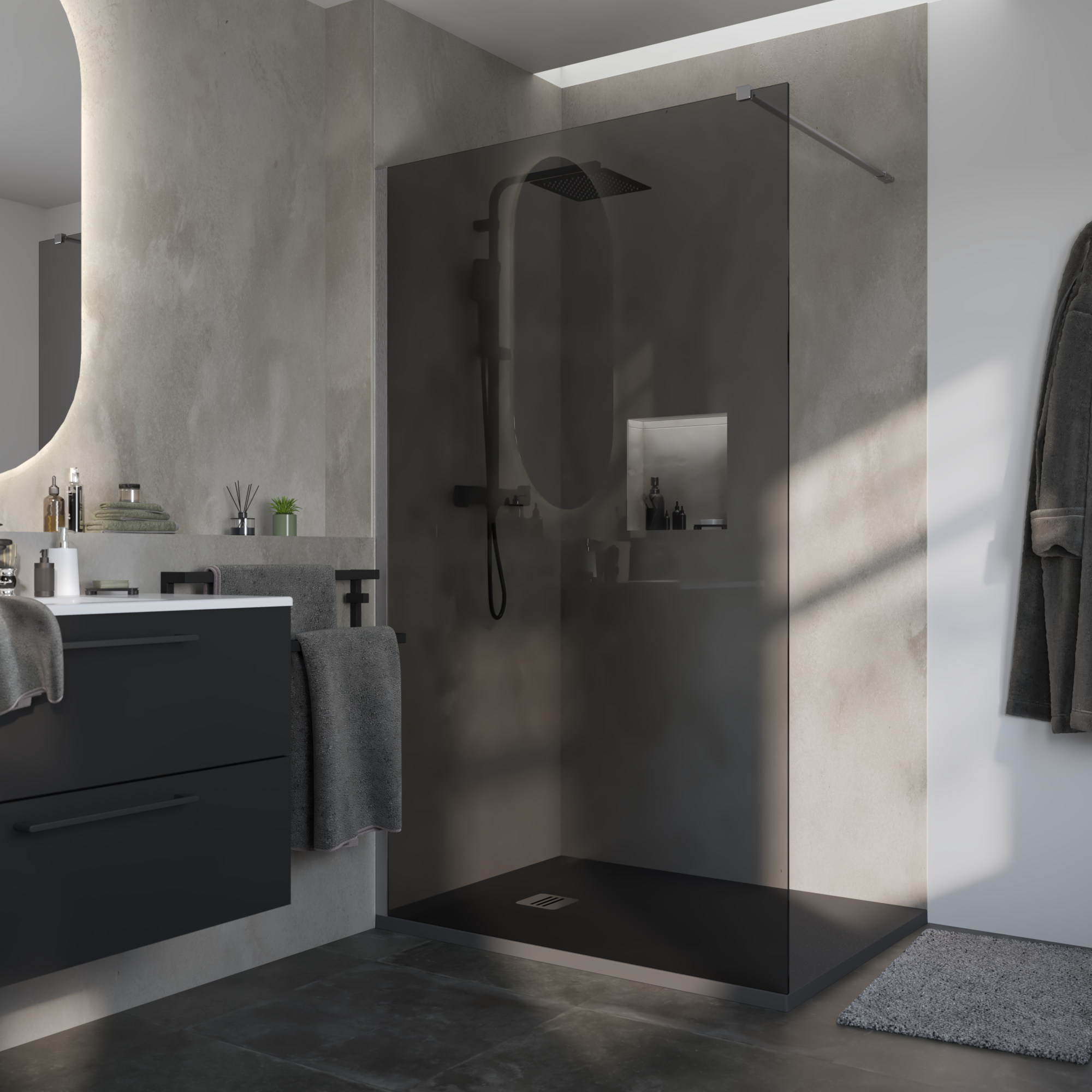 Base de duche SENSEA REMIX RESINA 90X120 PRETO MATE - 3