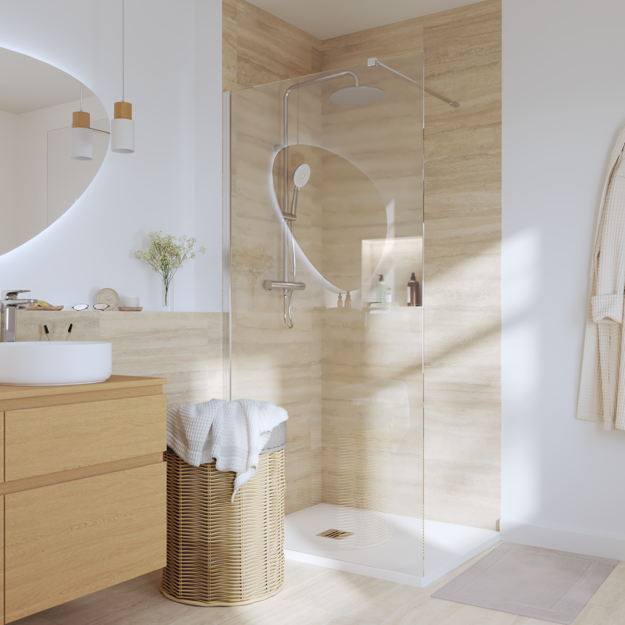 Box doccia walk-in Remix, vetro 8 mm, L 97-98.5 cm x H 200 cm, profilo cromo - 4