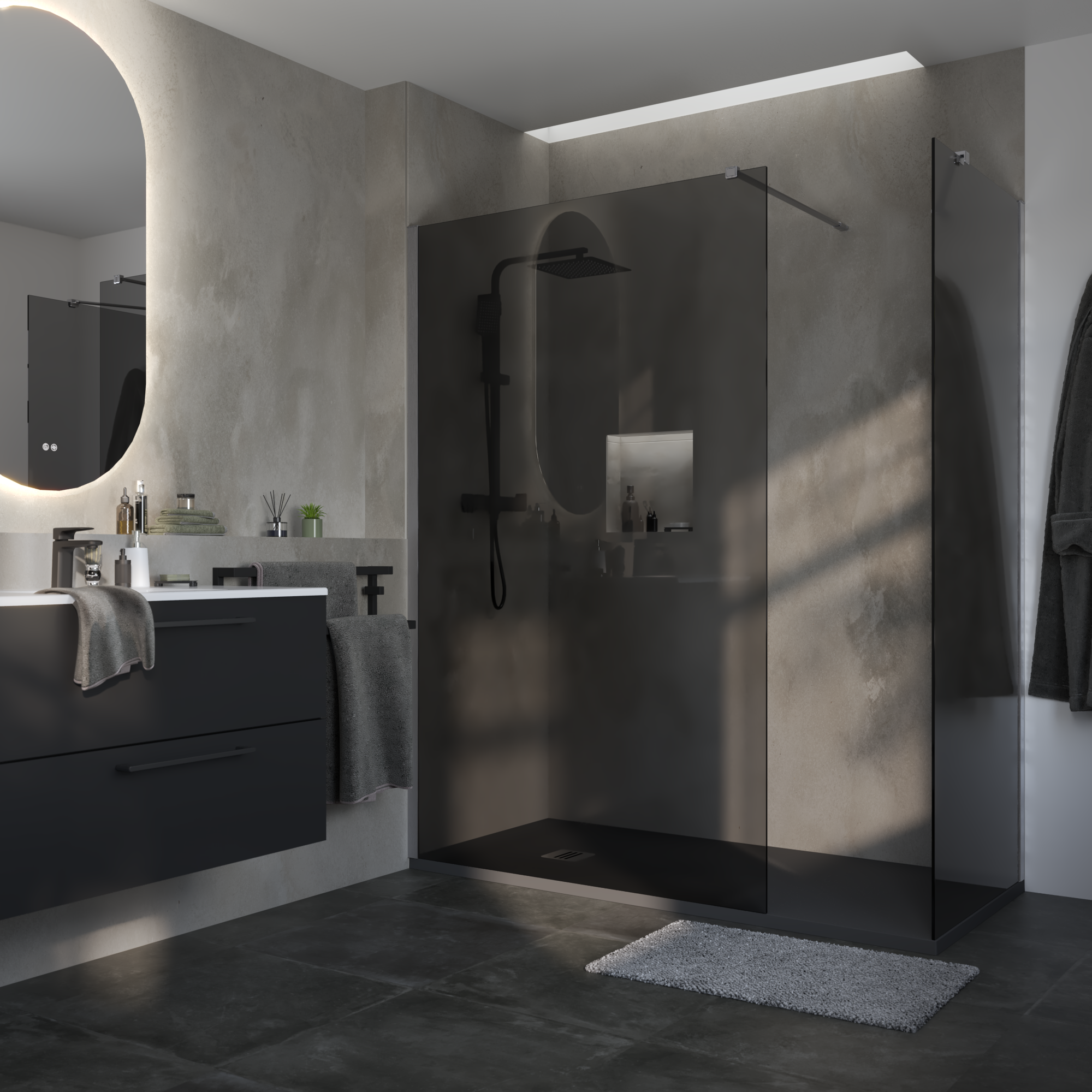 Base de duche SENSEA REMIX RESINA 80X170 PRETO MATE - 3