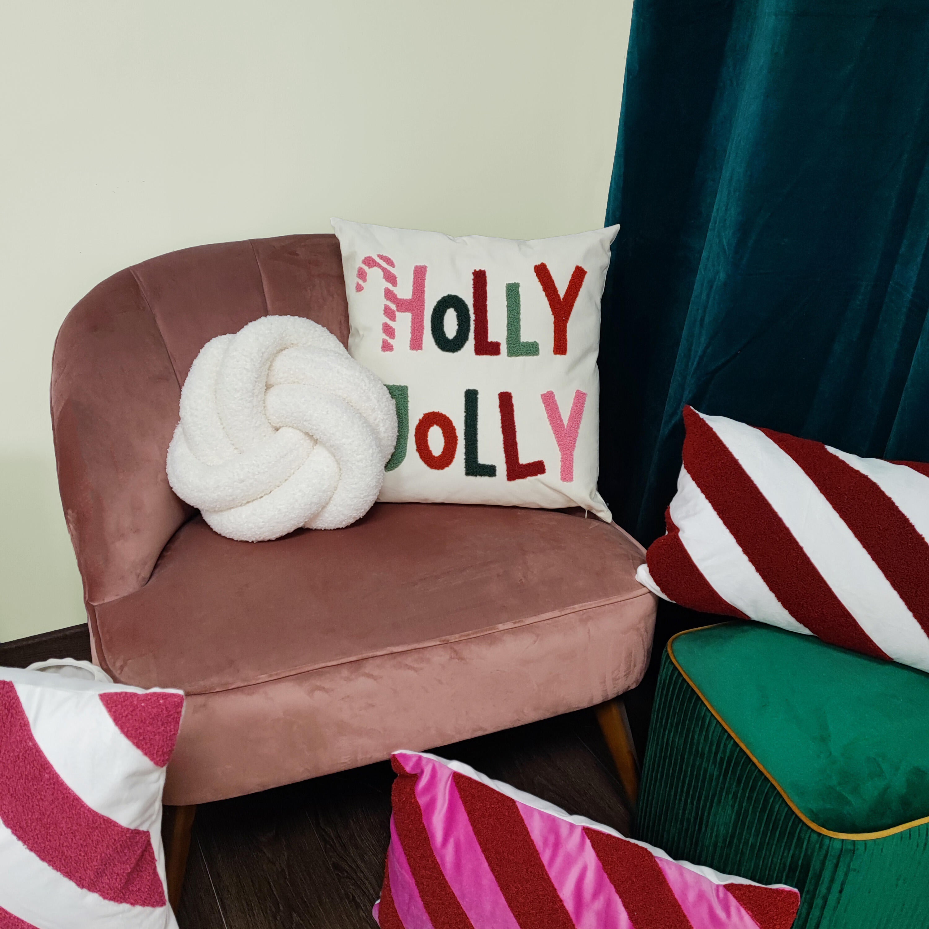 Coussin Holly, rouge l.45 x H.10 cm - 4