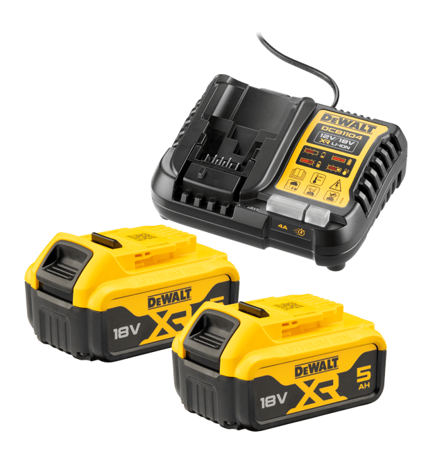 Zestaw akumulator i ładowarka 18V 2x5Ah DCB1104P2-QW DEWALT
