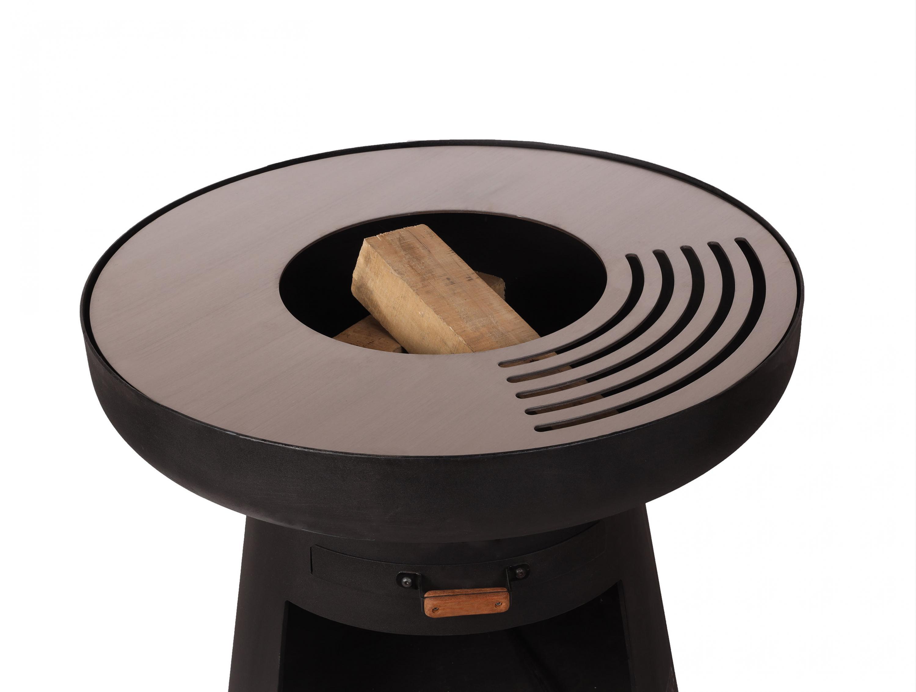 Barbecue redondo com prancha e grelha preto - 10