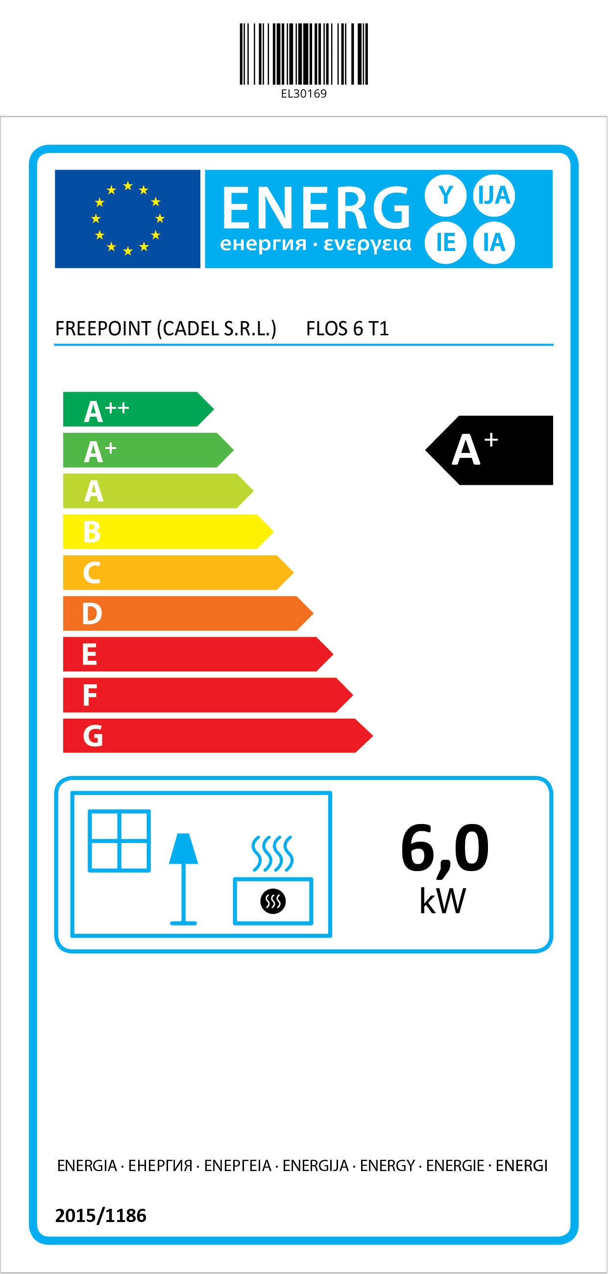 Poêle à granulés FREEPOINT 7023001 noir 6 kW - 8