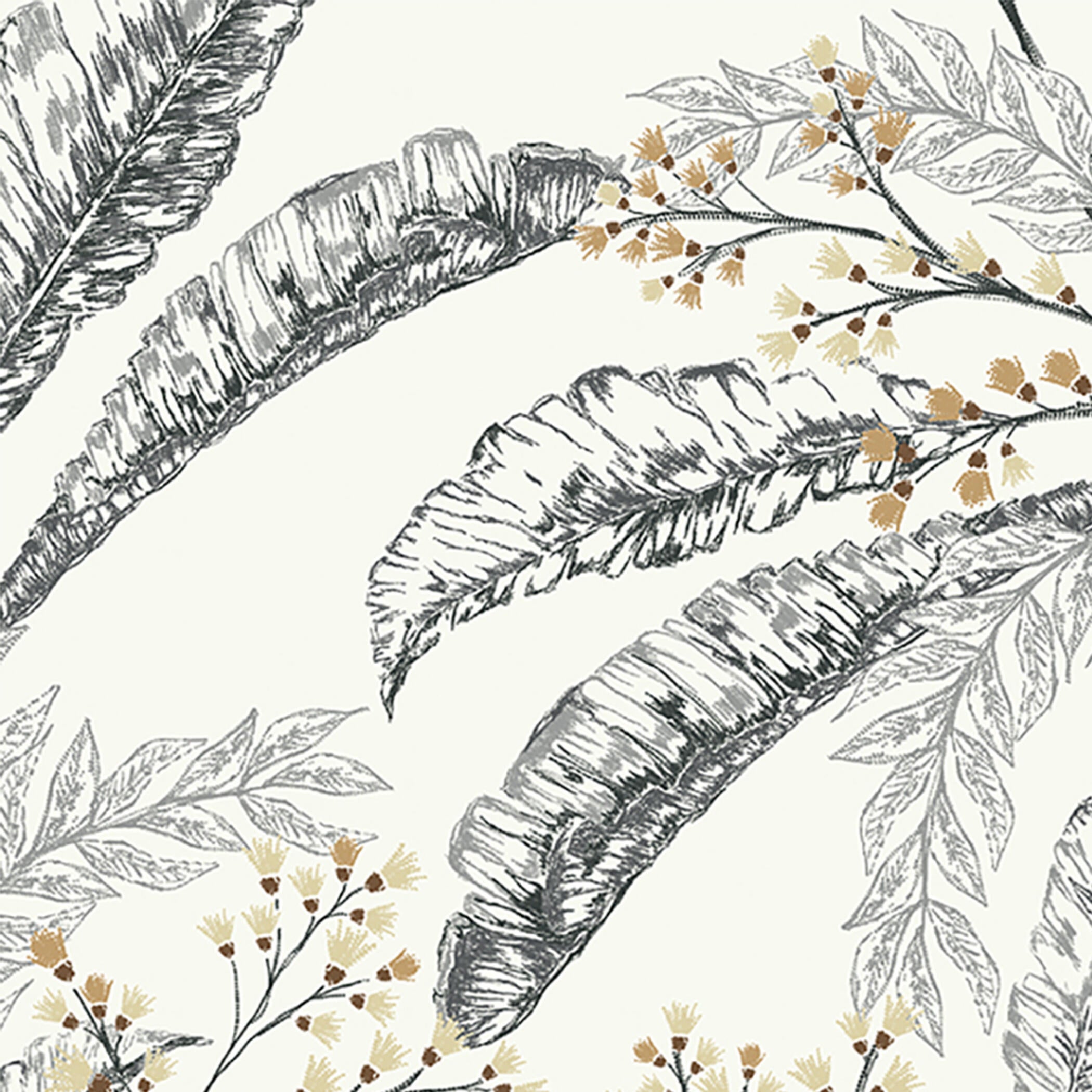 Papel pintado vinilo aplicación cola en pared Floral vegetal Nava beige  INSPIRE 53cmx10.05m lavable - 7