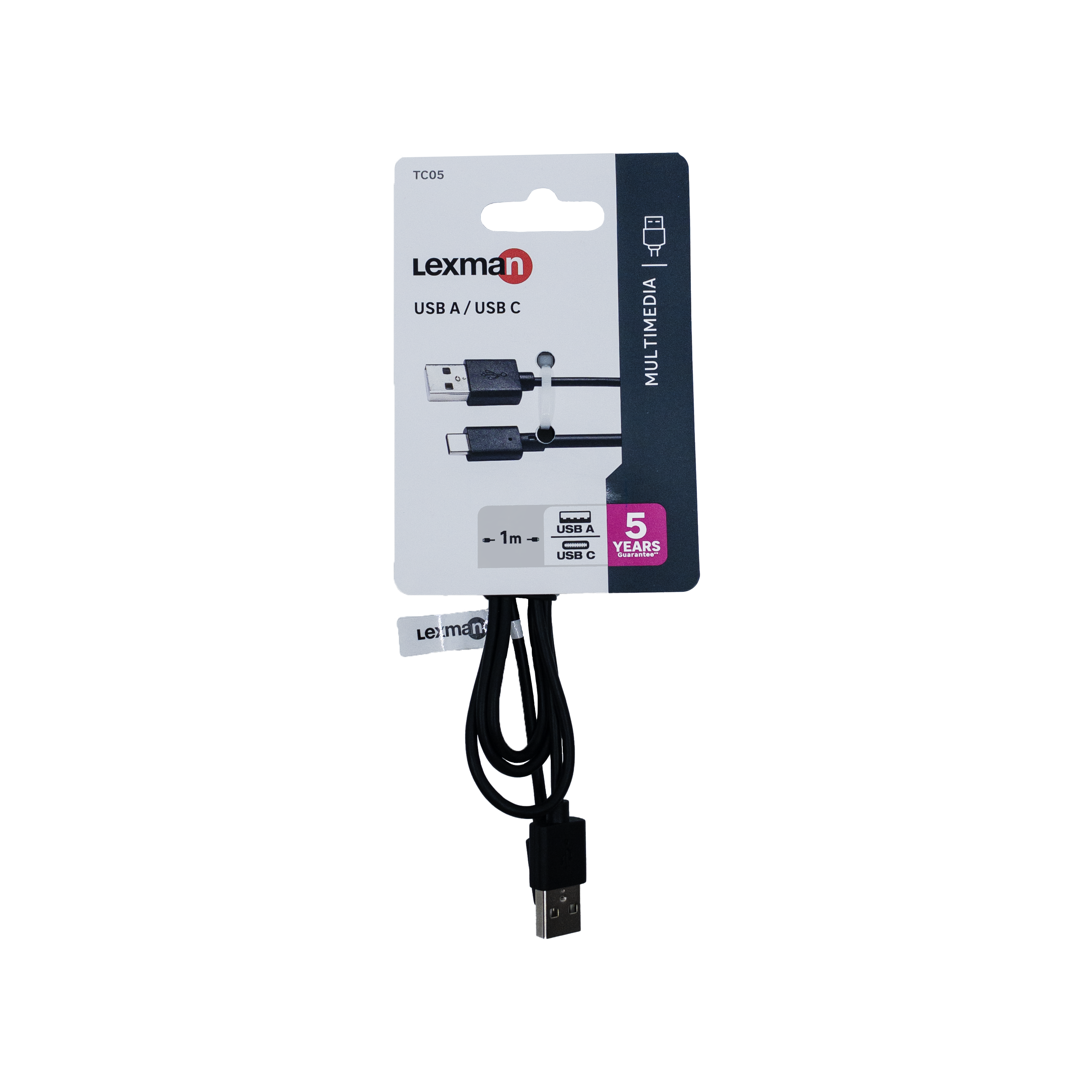 Câble USBA/USBC, 1m, noir, Lexman - 5