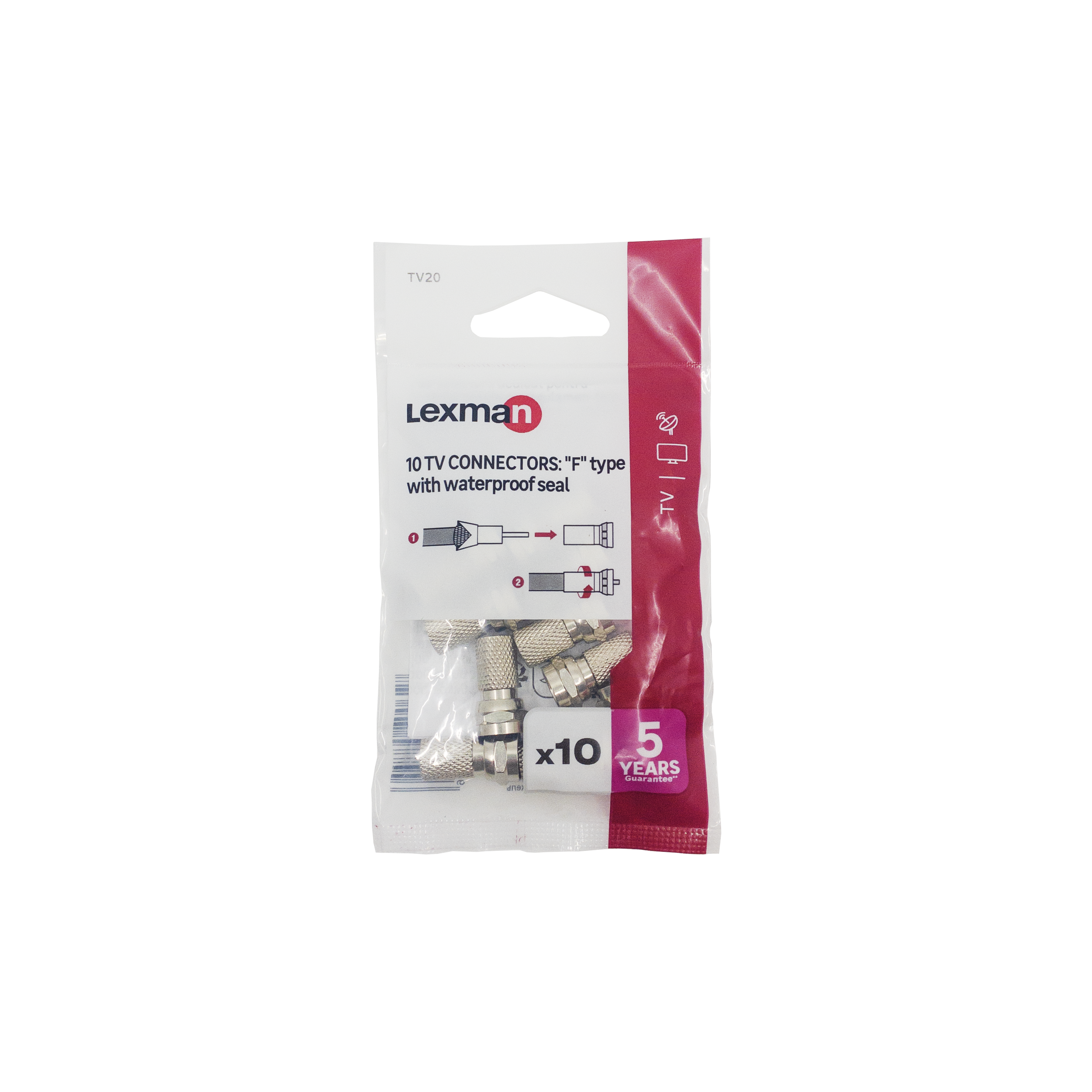 10 conector tv coaxial tipo-f m. LEXMAN - 4
