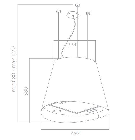 Hotte îlot L.50 cm ELICA TURBOAIR GIOIA WH/F/50 Blanc - 5