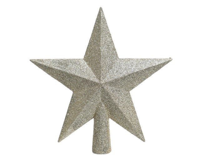 Estrela de topo glitter 19 cm champagne