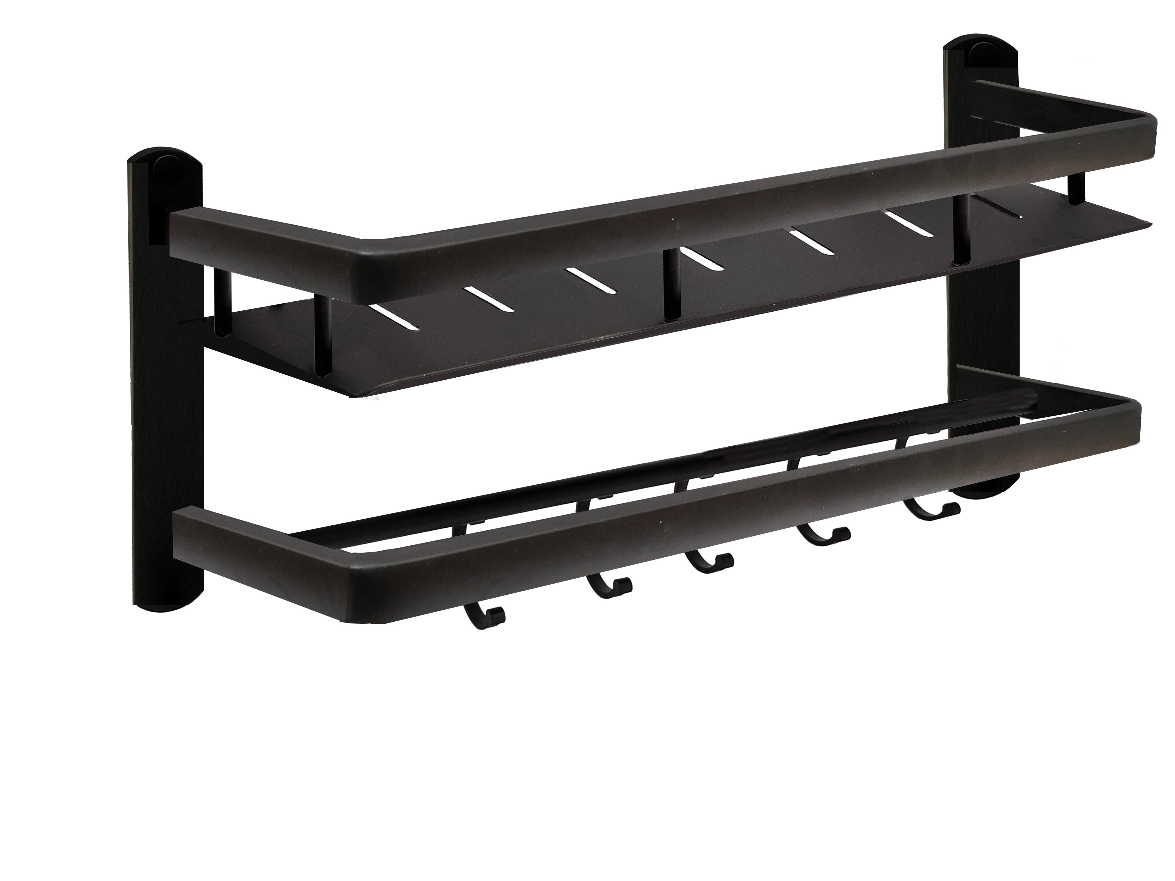 Toallero de pared negro 40x21x13 cm