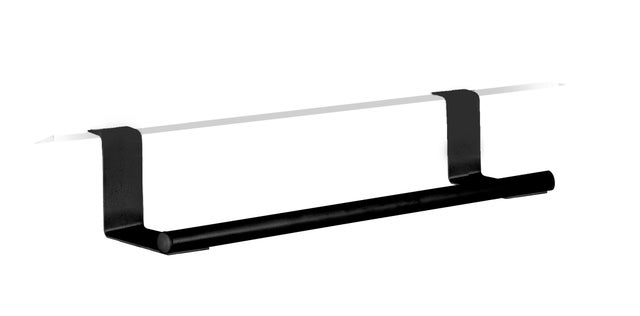 Toallero de barra negro mate para colgar 27x6x9 cm