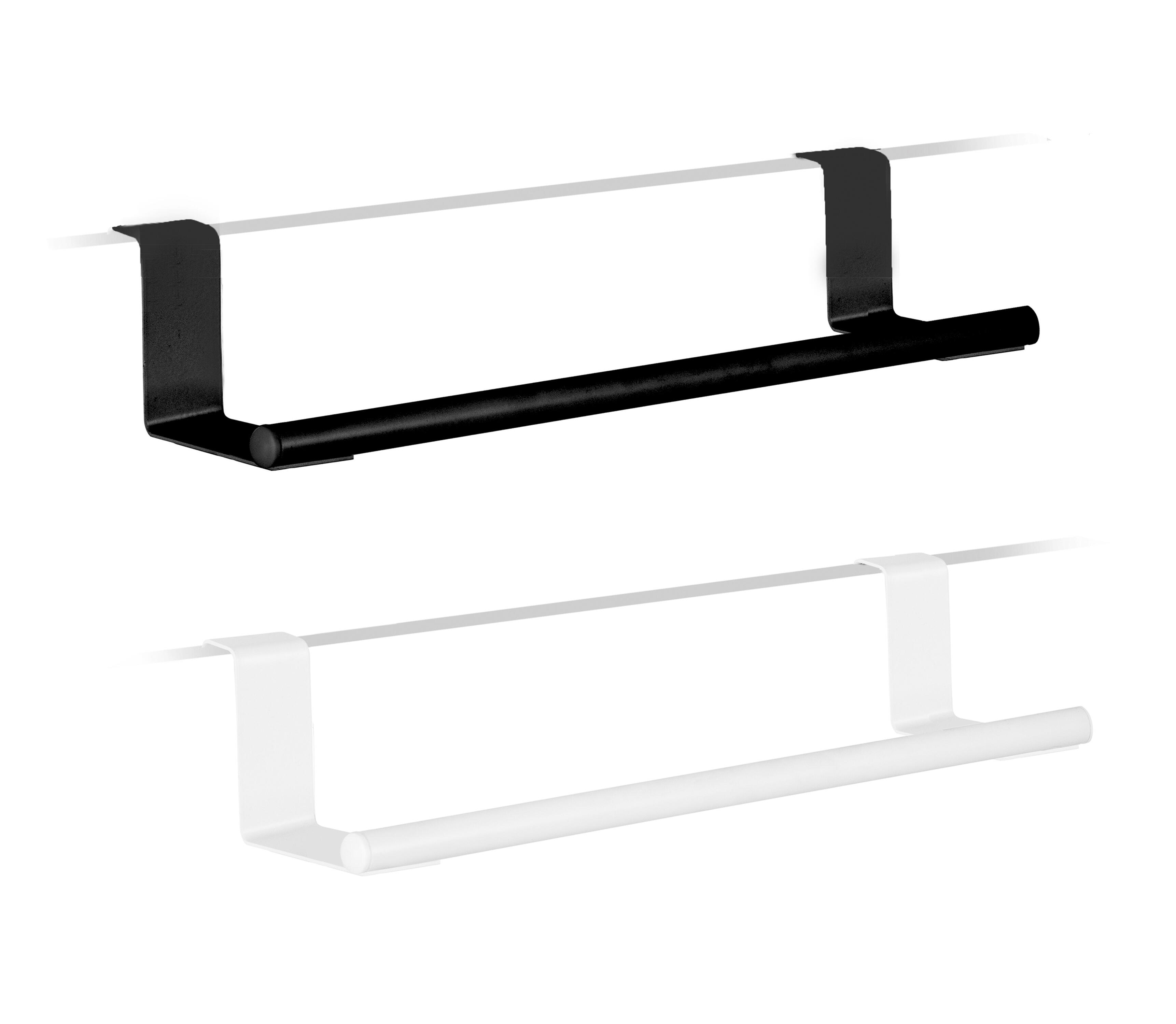 Toallero de barra negro mate para colgar 27x6x9 cm - 5