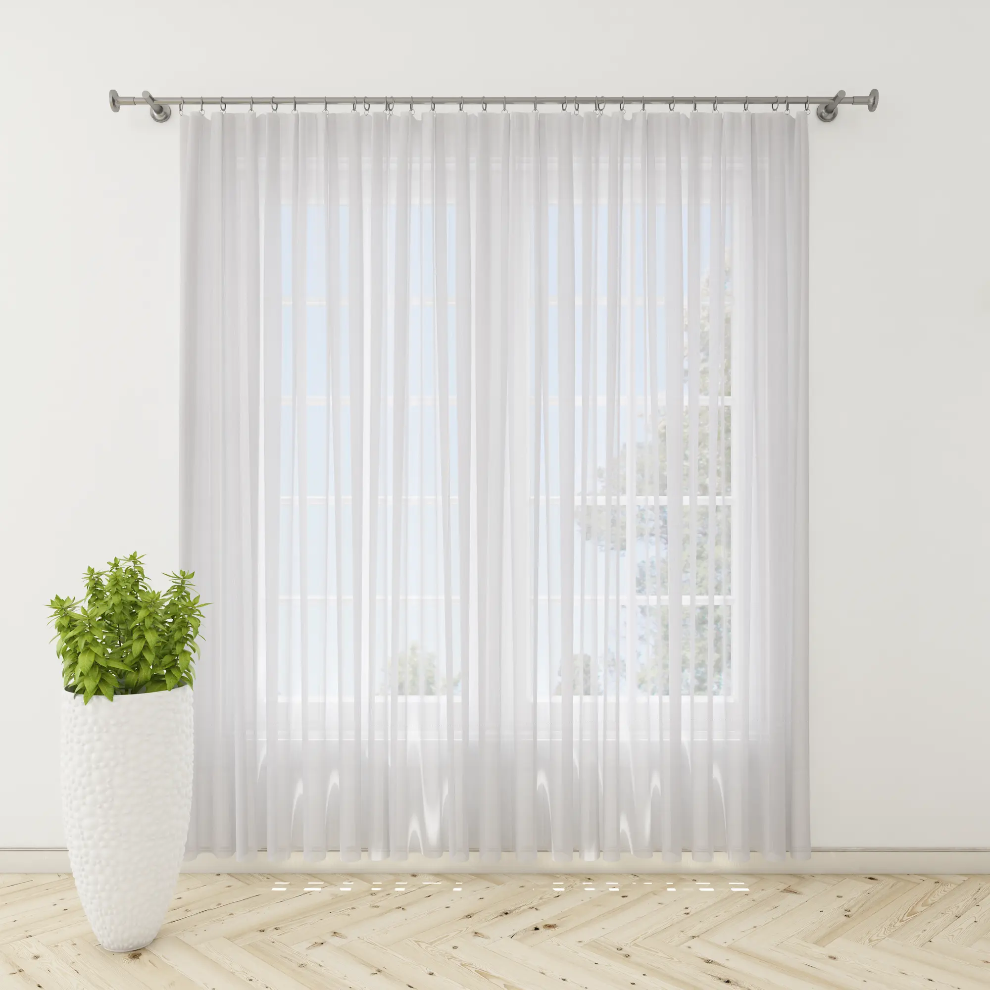 Visillo al corte lino Mariland blanco ancho 290 cm - 4