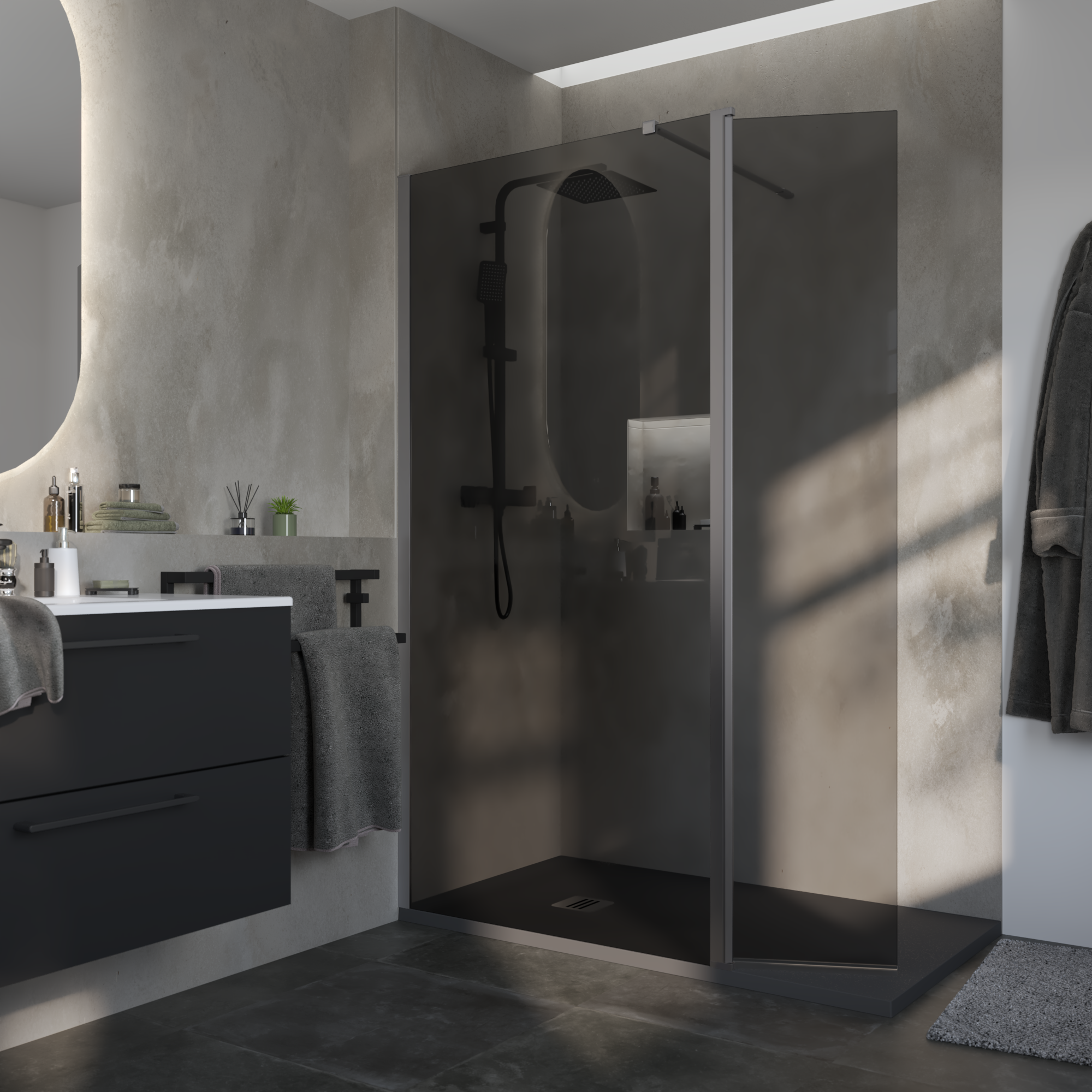 Base de duche SENSEA REMIX RESINA 80X140 PRETO MATE - 4