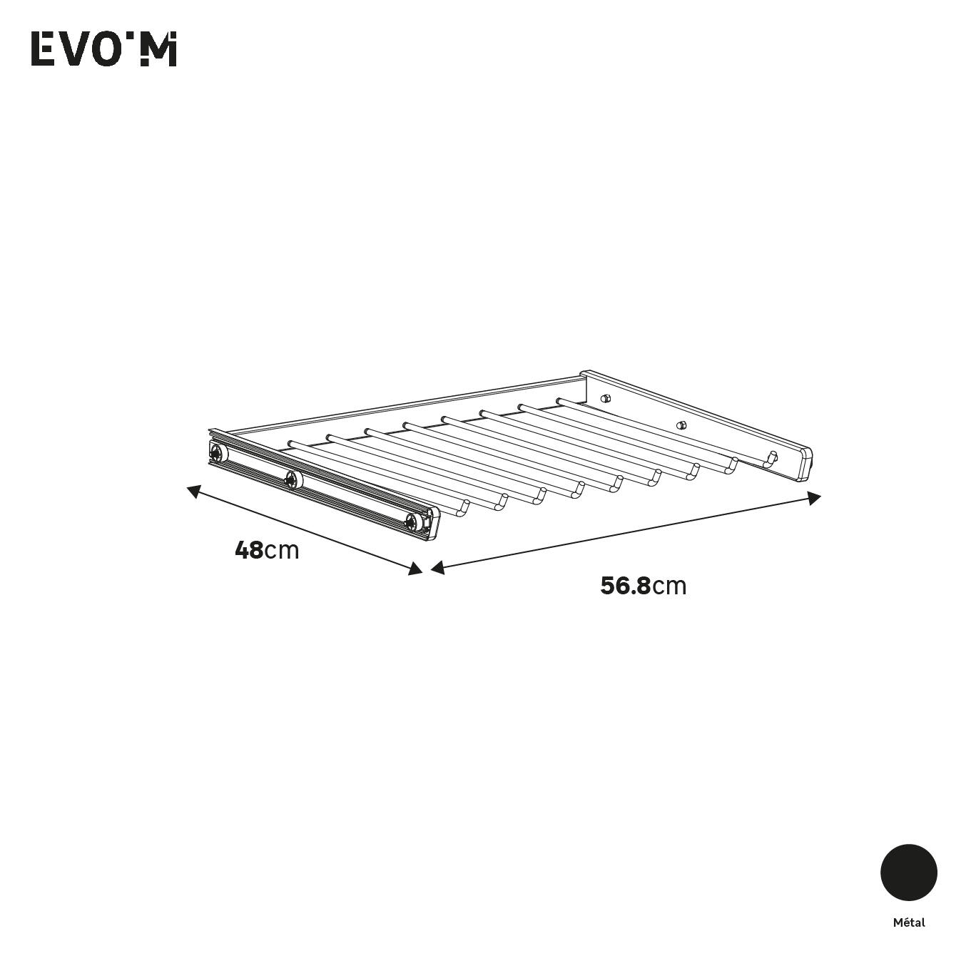 Porte-pantalons coulissant SPACEO Evo'M métal noir pour caisson L.60 cm - 3