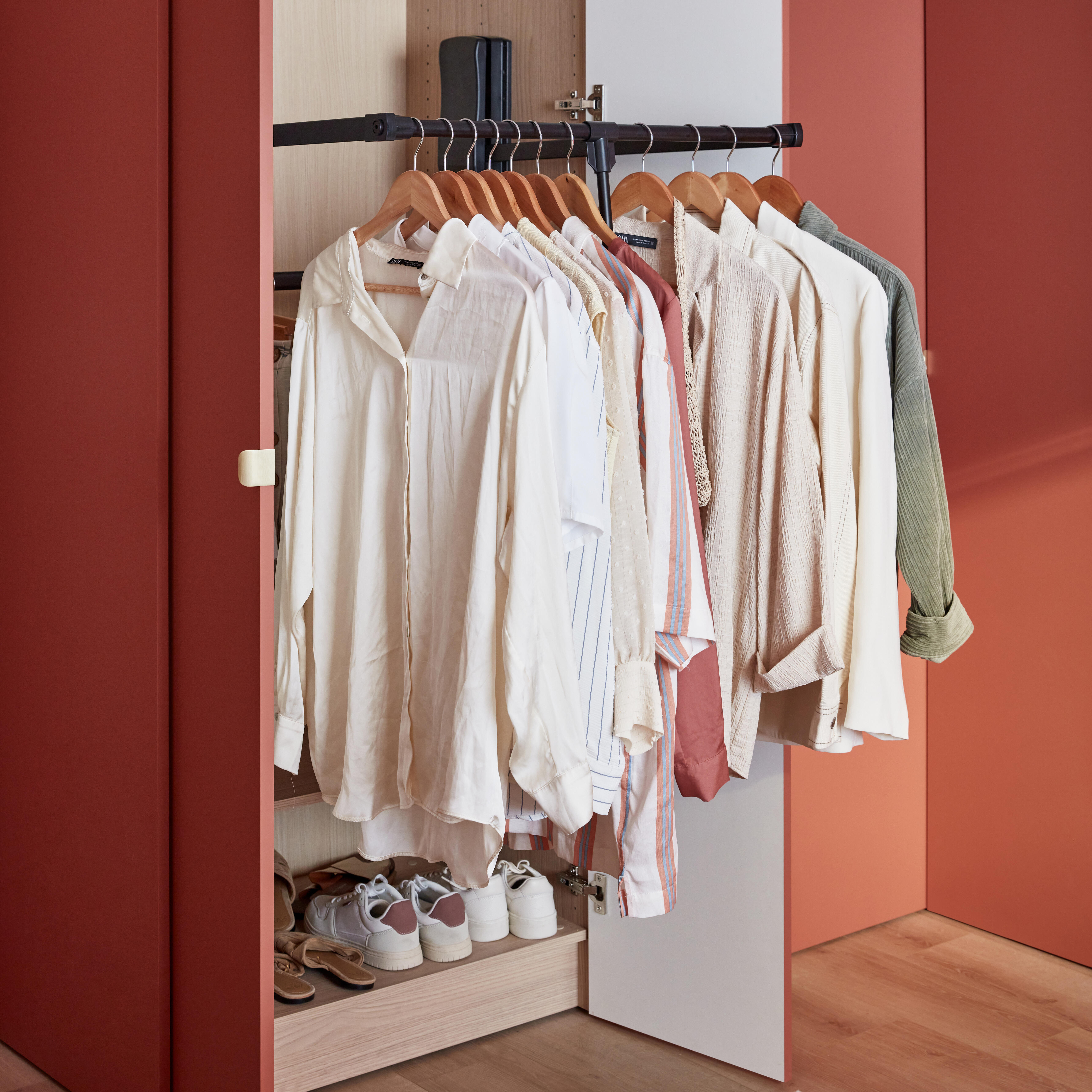 Varão deslizante rebatível preto 40-80 cm Spaceo Evo'M - 9