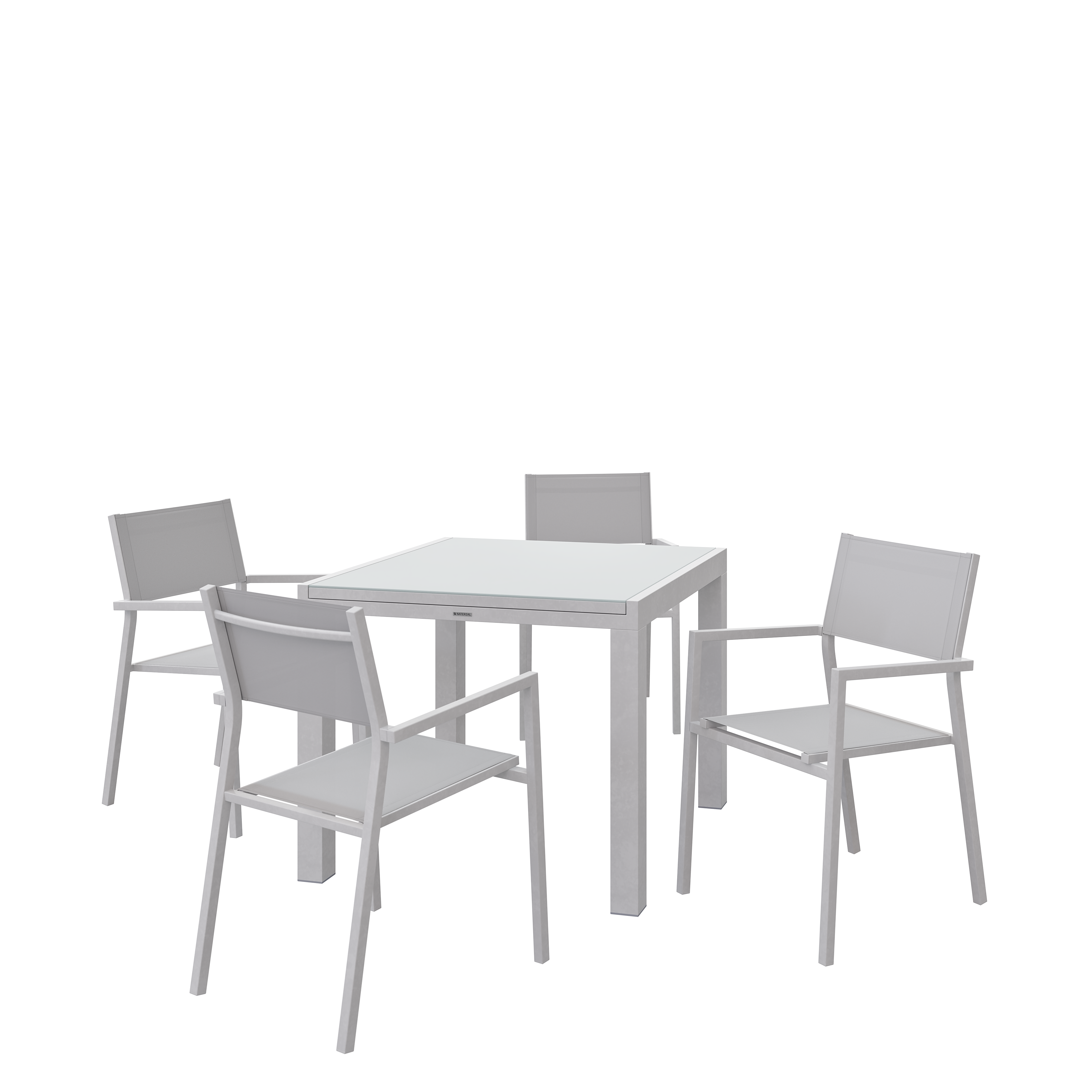 Mesa de alumínio NATERIAL LYRA BRANCO 90/160X90CM - 18