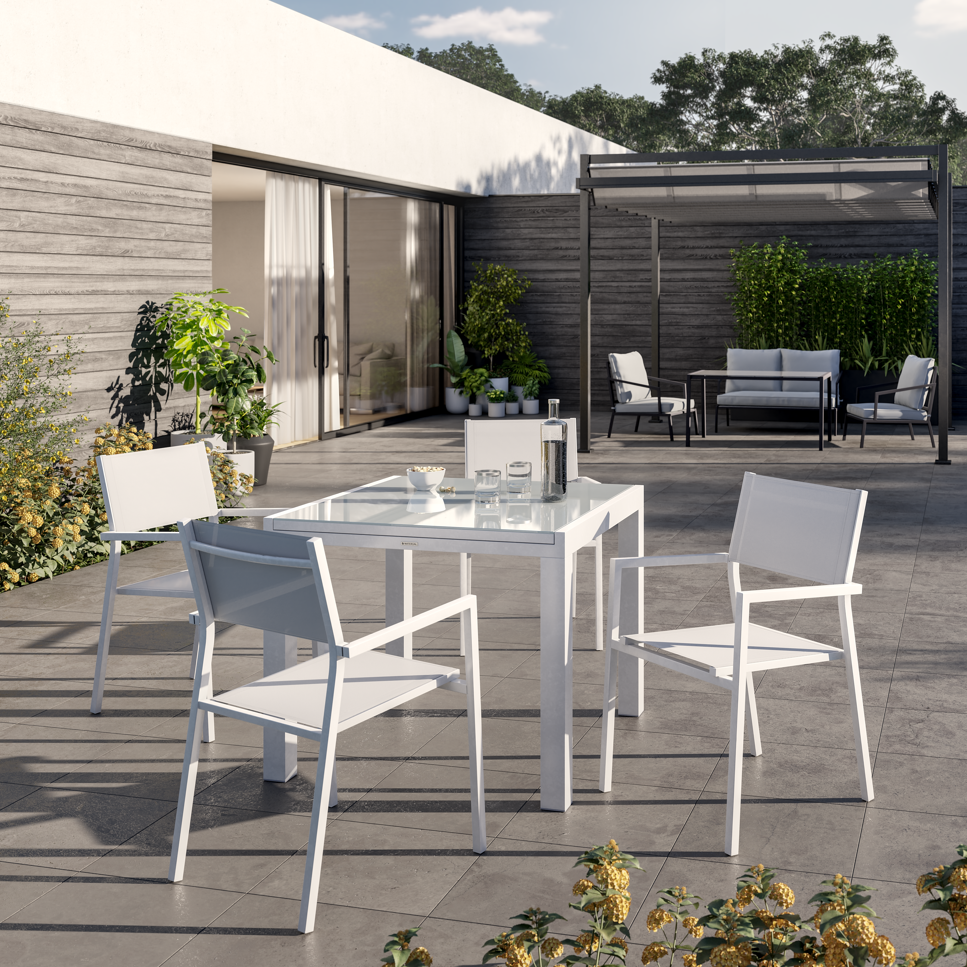 Mesa de alumínio NATERIAL LYRA BRANCO 90/160X90CM - 16