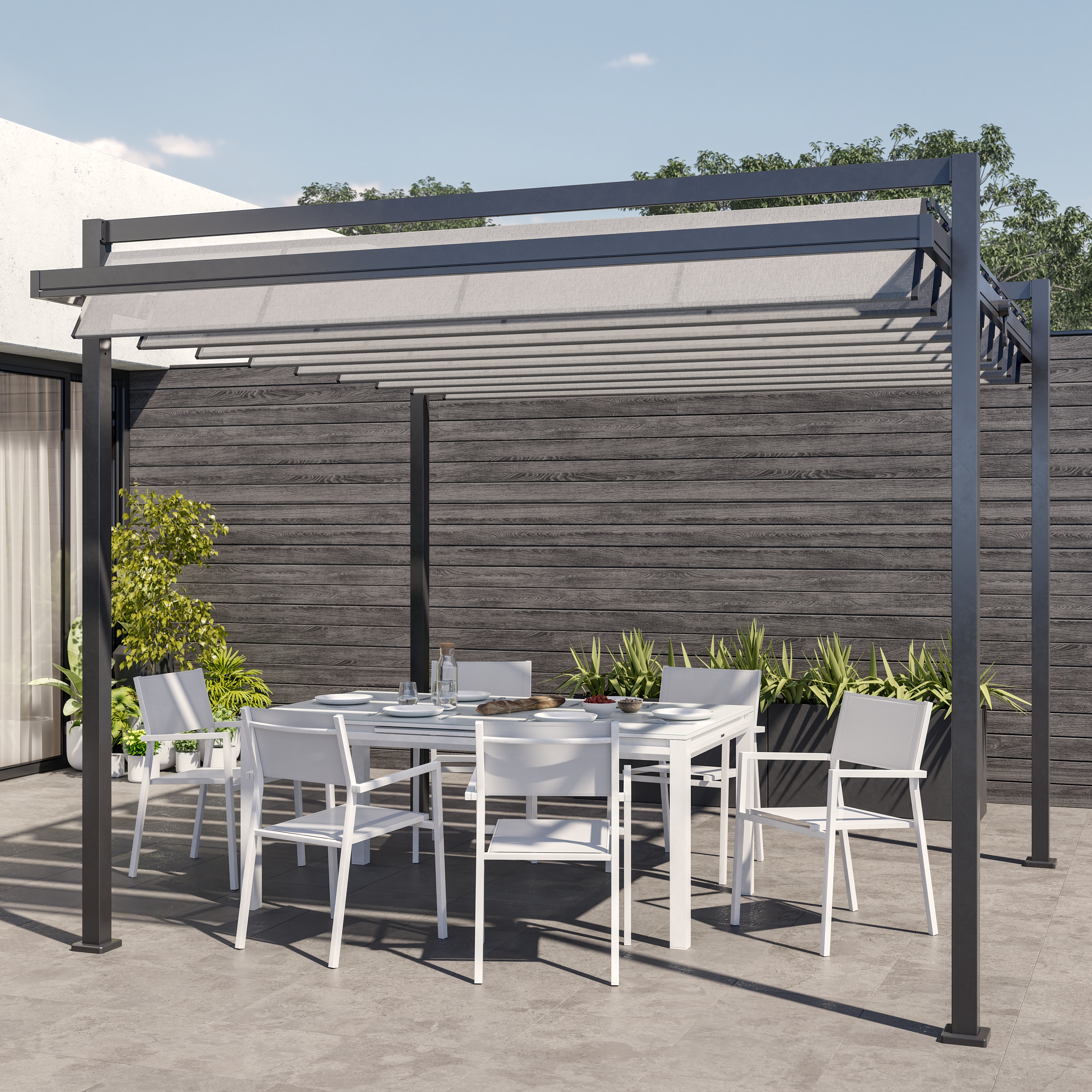Mesa de alumínio NATERIAL ODYSSEA 180/240X100CM BRANCO - 17