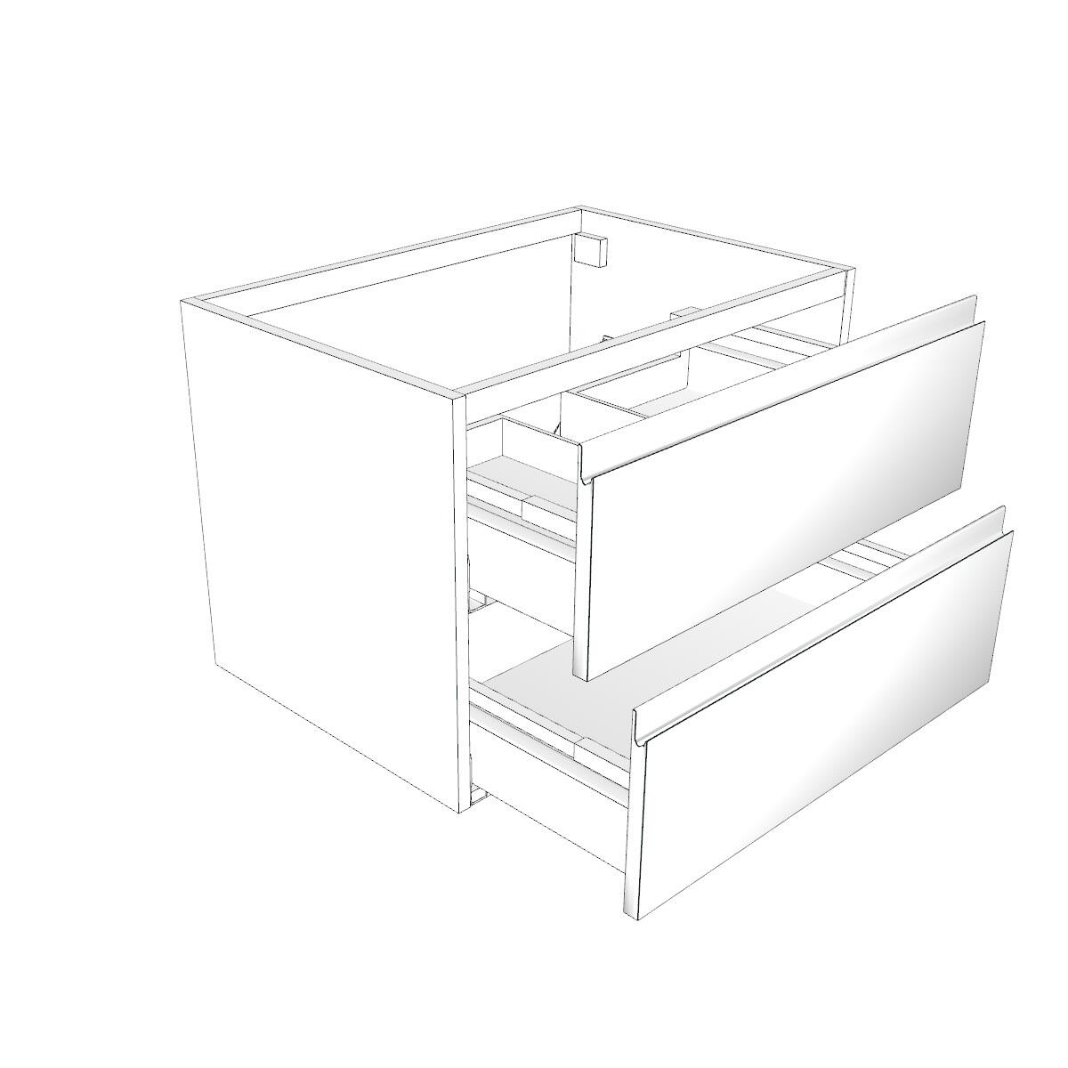 Mobile da bagno sospeso sotto lavabo L 70 x H 50 x P 50 cm bianco, 2 cassetti, 2 ante Gola - 3