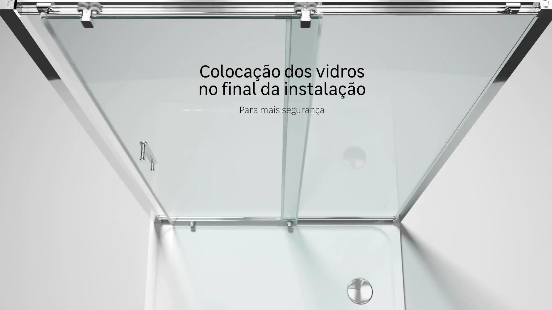 Painel de duche lateral 90x190 cm transparente cromado Easy - 26