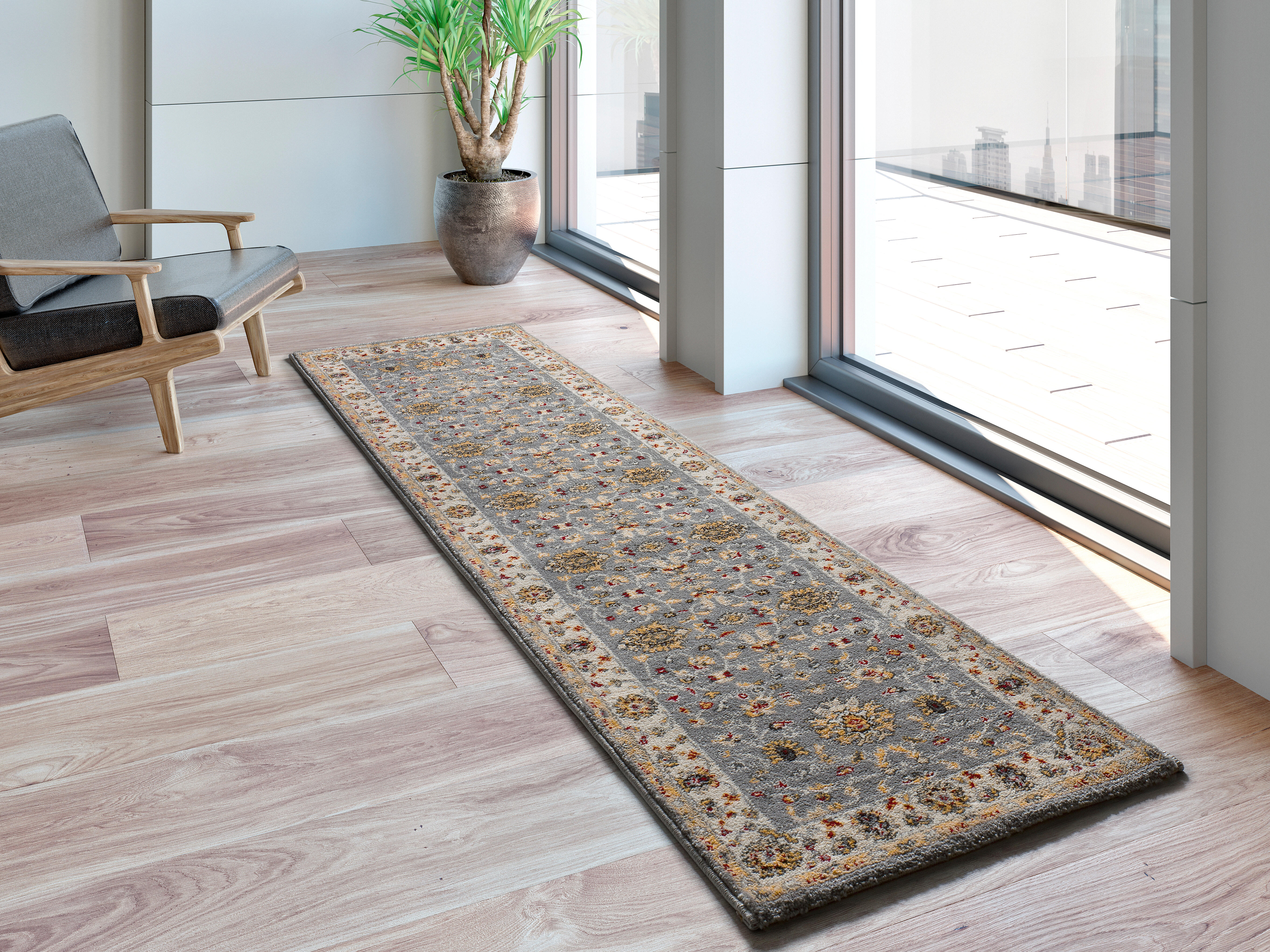 Alfombra pie de cama polipropileno Classic 80x150cm pelo corto plata - 6