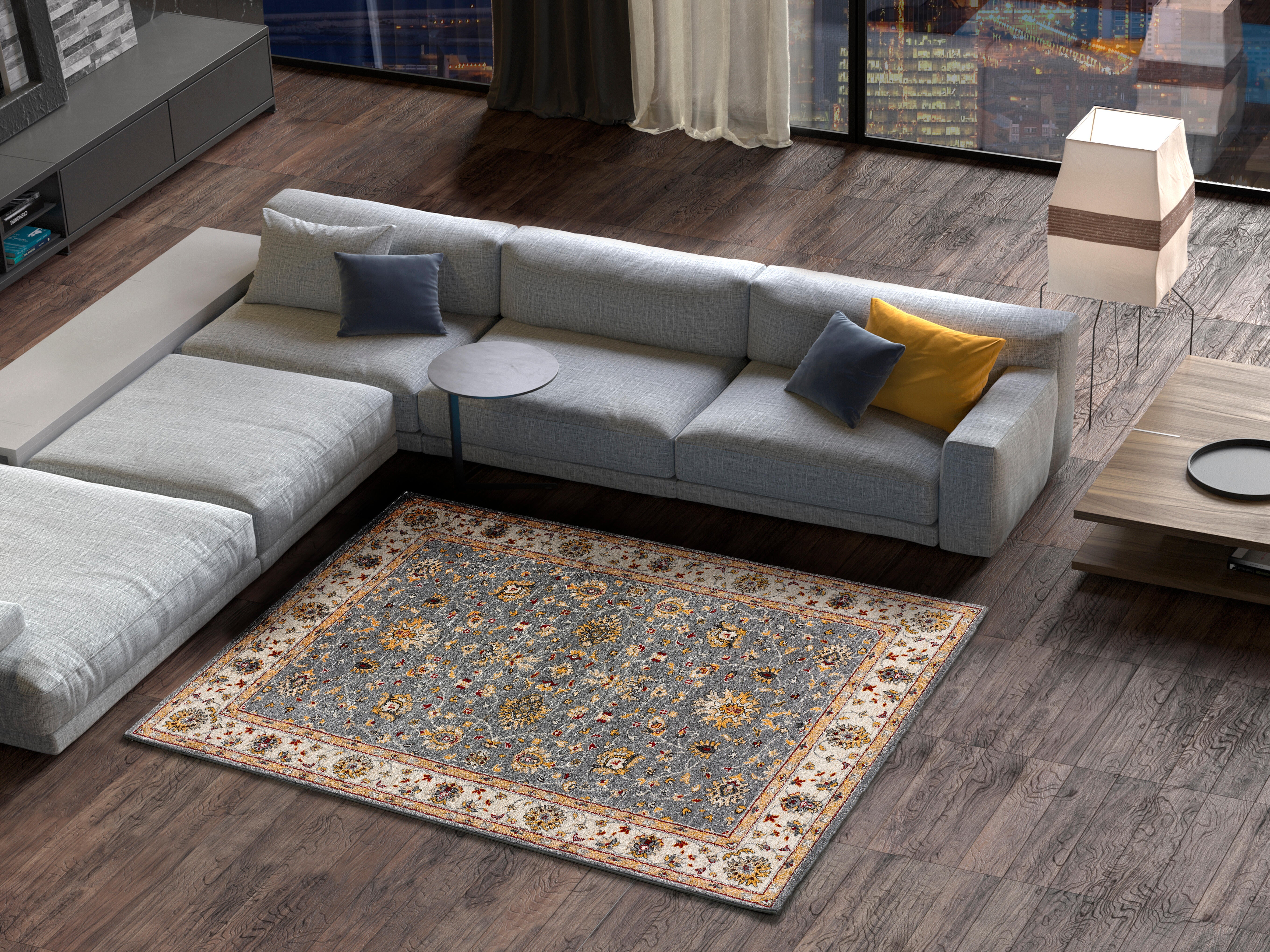 Alfombra pie de cama polipropileno Classic 80x150cm pelo corto plata - 2