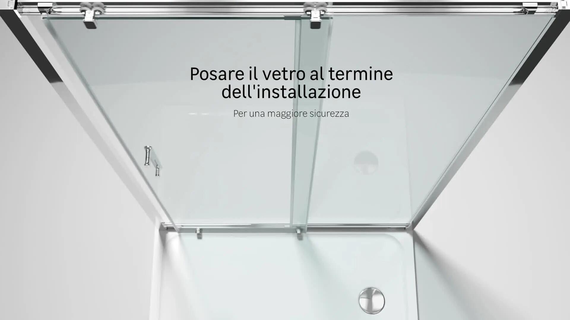 Kit vetro per doccia ad apertura scorrevole Easy L 80 x H 190cm, Sp. 6 mm - 2