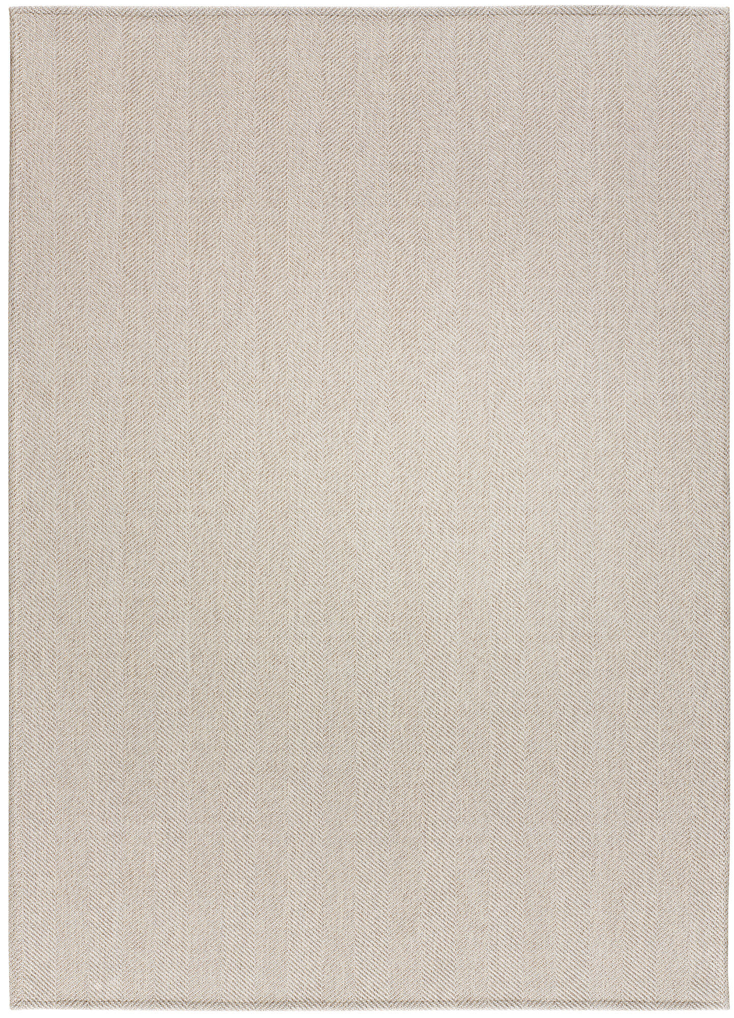 Alfombra poliéster tejido plano base antideslizante espiga beige 140x200cm