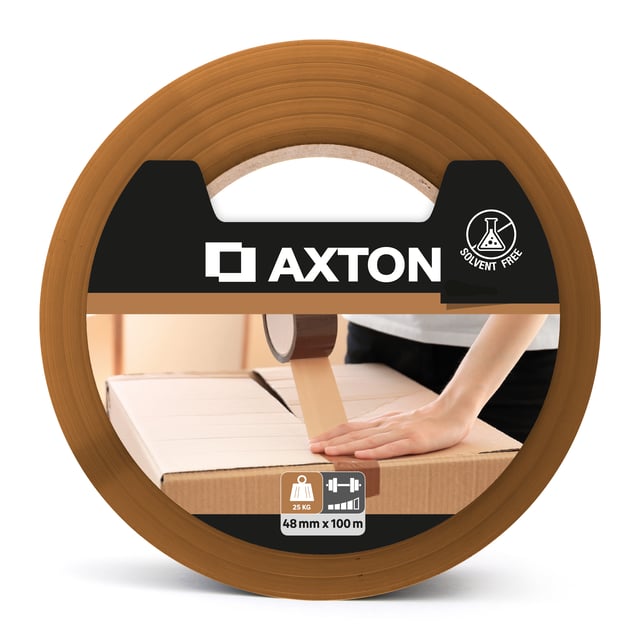 Ruban d'emballage adhésif havane AXTON, l.48 mm x L.100 m