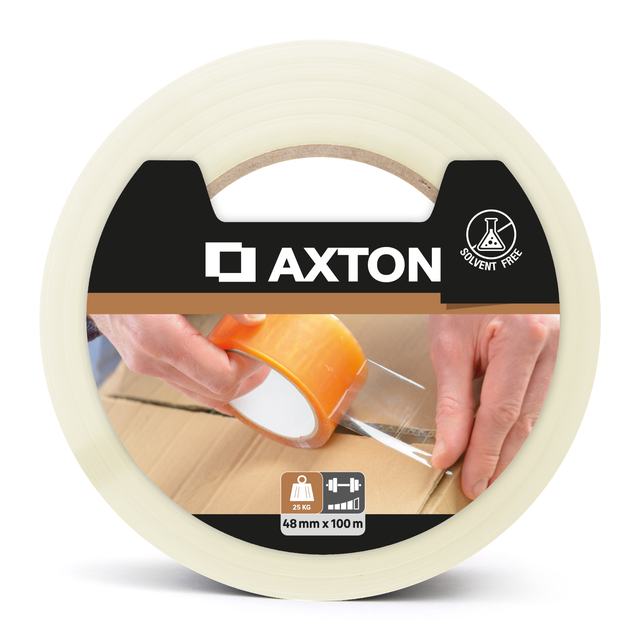 Ruban d'emballage adhésif transparent AXTON, l.48 mm x L.100 m
