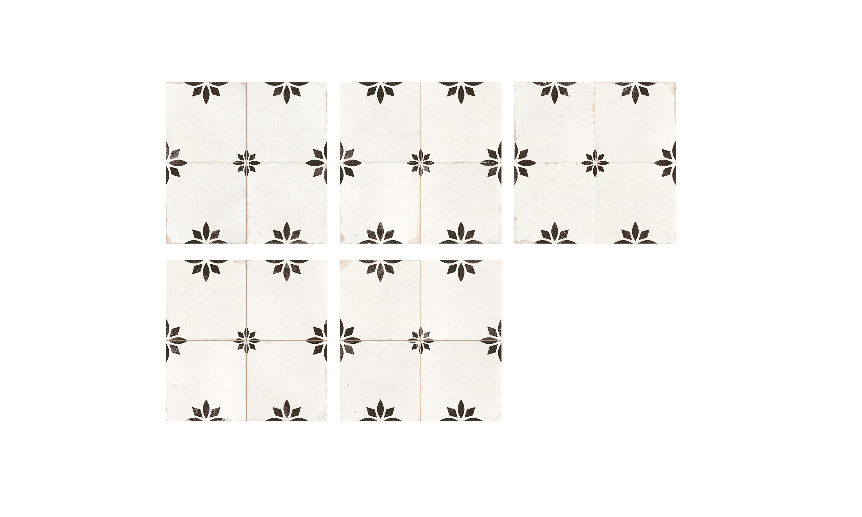 Suelo/Azulejo porcelánico Savannah efecto hidráulico black 45.2x45.2 cm C1 - 2