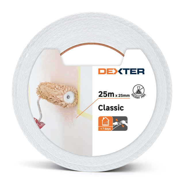 Ruban de masquage DEXTER Surfaces lisses Droit l.25 mm x L.25 m