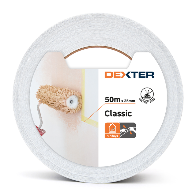 Nastro per mascheratura DEXTER interni 50 m x 25 mm superfici lisce