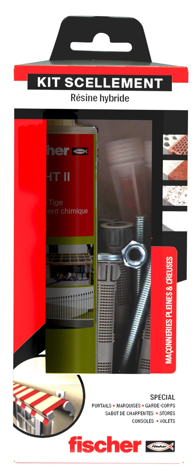 Kit de scellement résine hybride FIS HTII 300 gris FISCHER