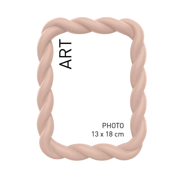 Cadre Torsade, H.18 x l.13 cm rose, ORNAMI