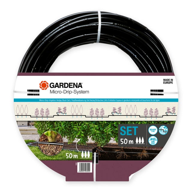 Kit d'arrosage goutte à goutte 50m avec goutteurs intégrés  GARDENA