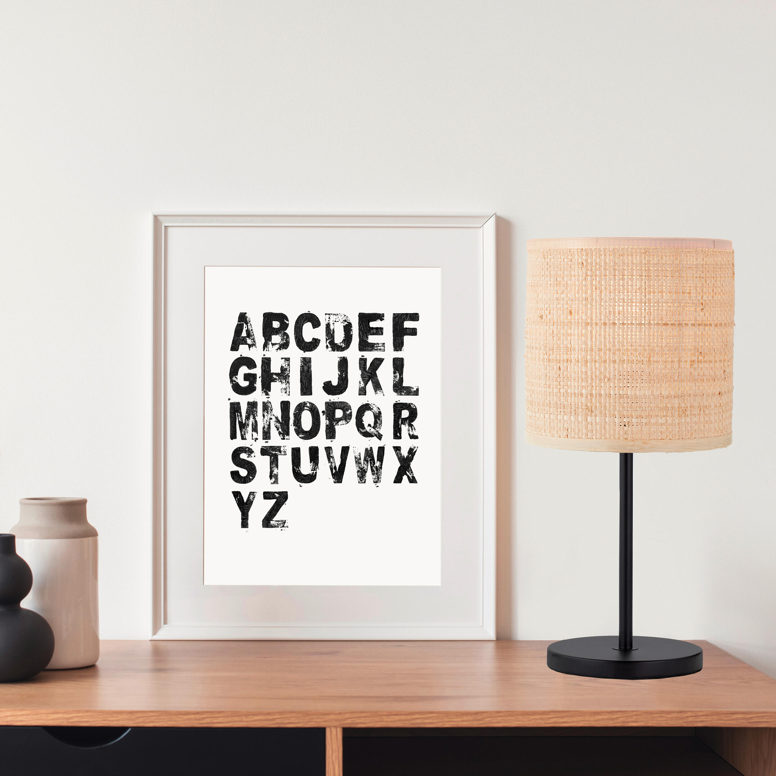 Lámpara de mesa carvi inspire e27 rafia