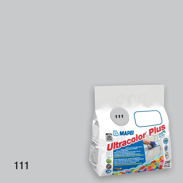 Stucco per fughe piastrelle da 3 a 20 mm in polvere MAPEI Ultracolor Plus 111, 2 Kg, EN 13888 - CG2WA