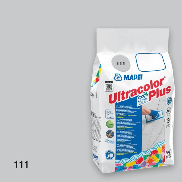 Stucco per fughe piastrelle da 3 a 20 mm in polvere MAPEI Ultracolor Plus, 5 Kg, EN 13888 - CG2WA
