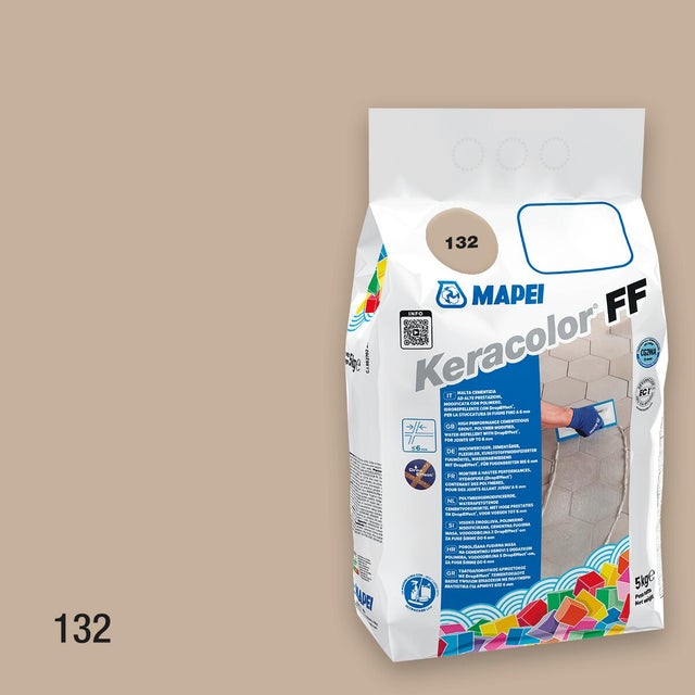 Stucco per fughe piastrelle da 2 a 5 mm in polvere MAPEI Keracolor FF, 5 kg, EN 13888 - CG2WA