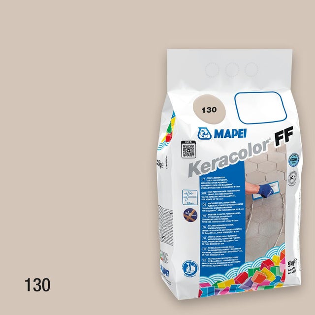 Stucco per fughe piastrelle da 2 a 5 mm in polvere MAPEI Keracolor FF 130, 5 kg, EN 13888 - CG2WA