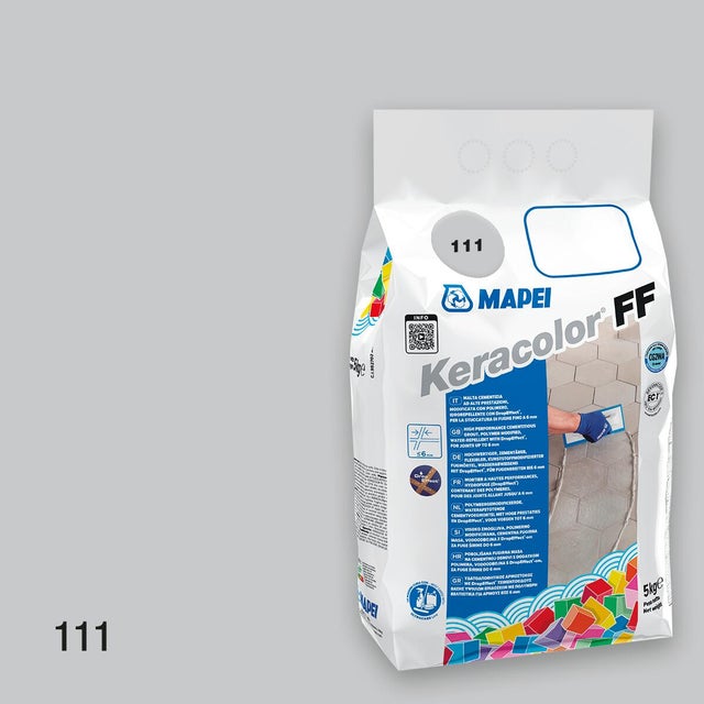 Stucco per fughe piastrelle da 2 a 5 mm in polvere MAPEI Keracolor FF, 5 kg, EN 13888 - CG2WA