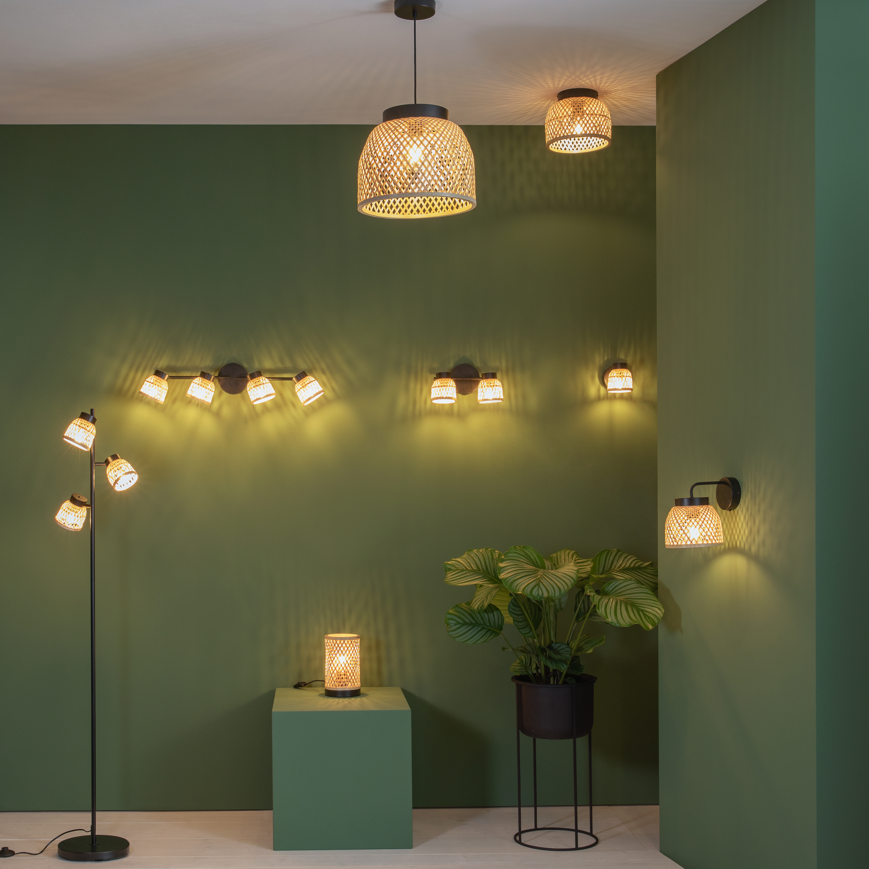 Candeeiro de mesa E27 1 luz bambo preto Inspire Ninon - 15