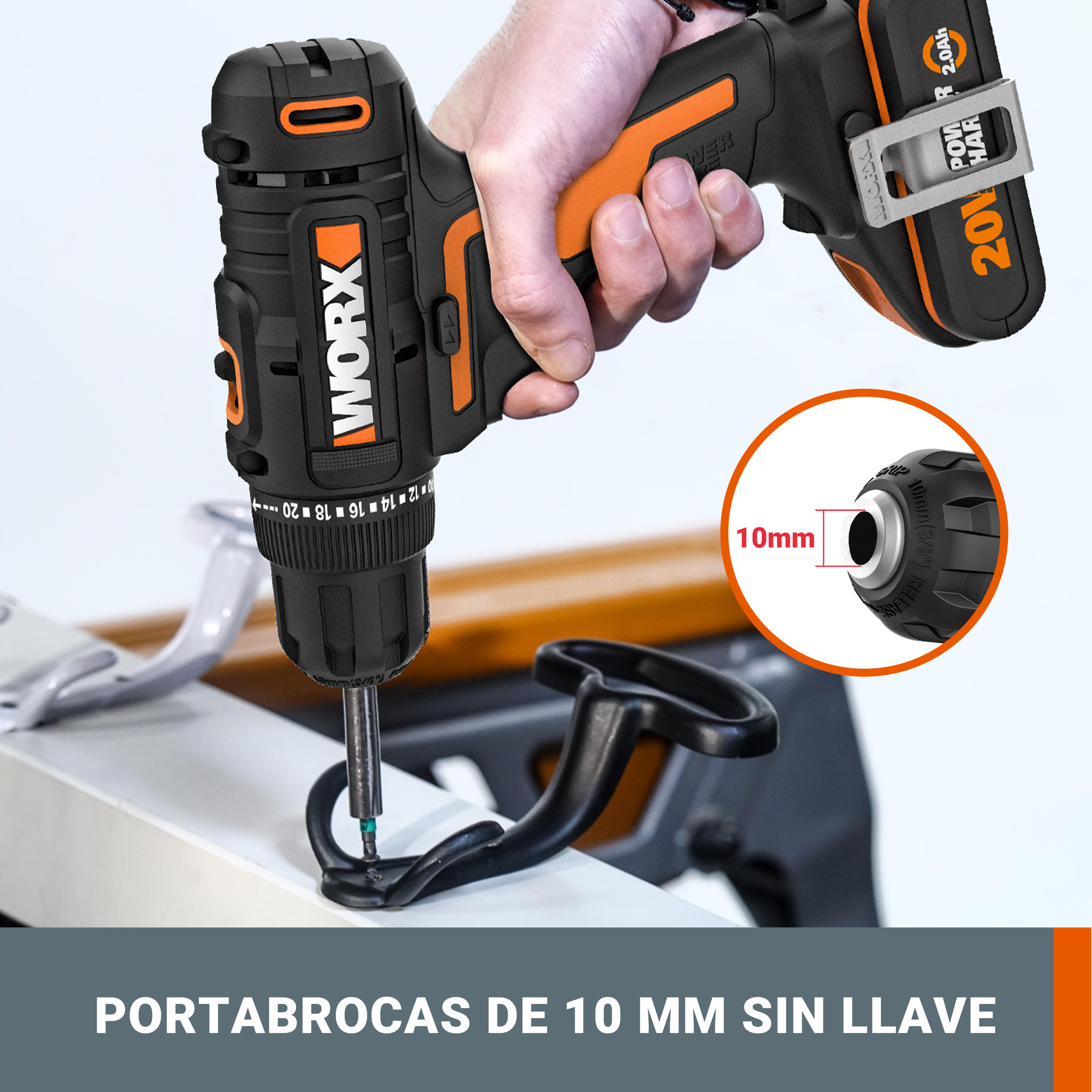 Taladro a batería WORX 20V - 1 bateria - POWERSHARE - 5